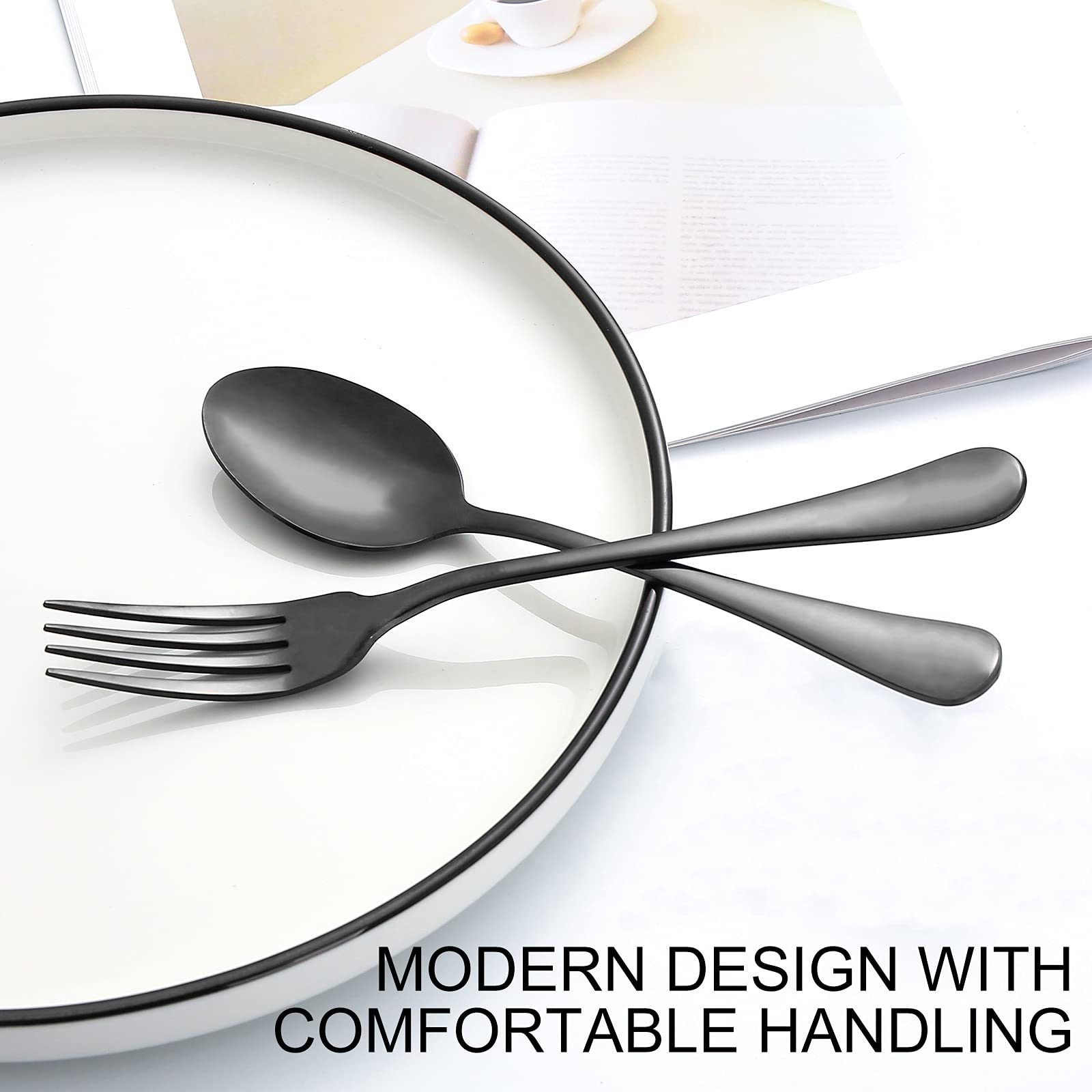 Set Of 12, Stainless Steel Dinner Forks And Spoons Silverware Set, Heavy-Duty Forks (8 Inch) And Spoons (6.7 Inch) Cutlery Set,