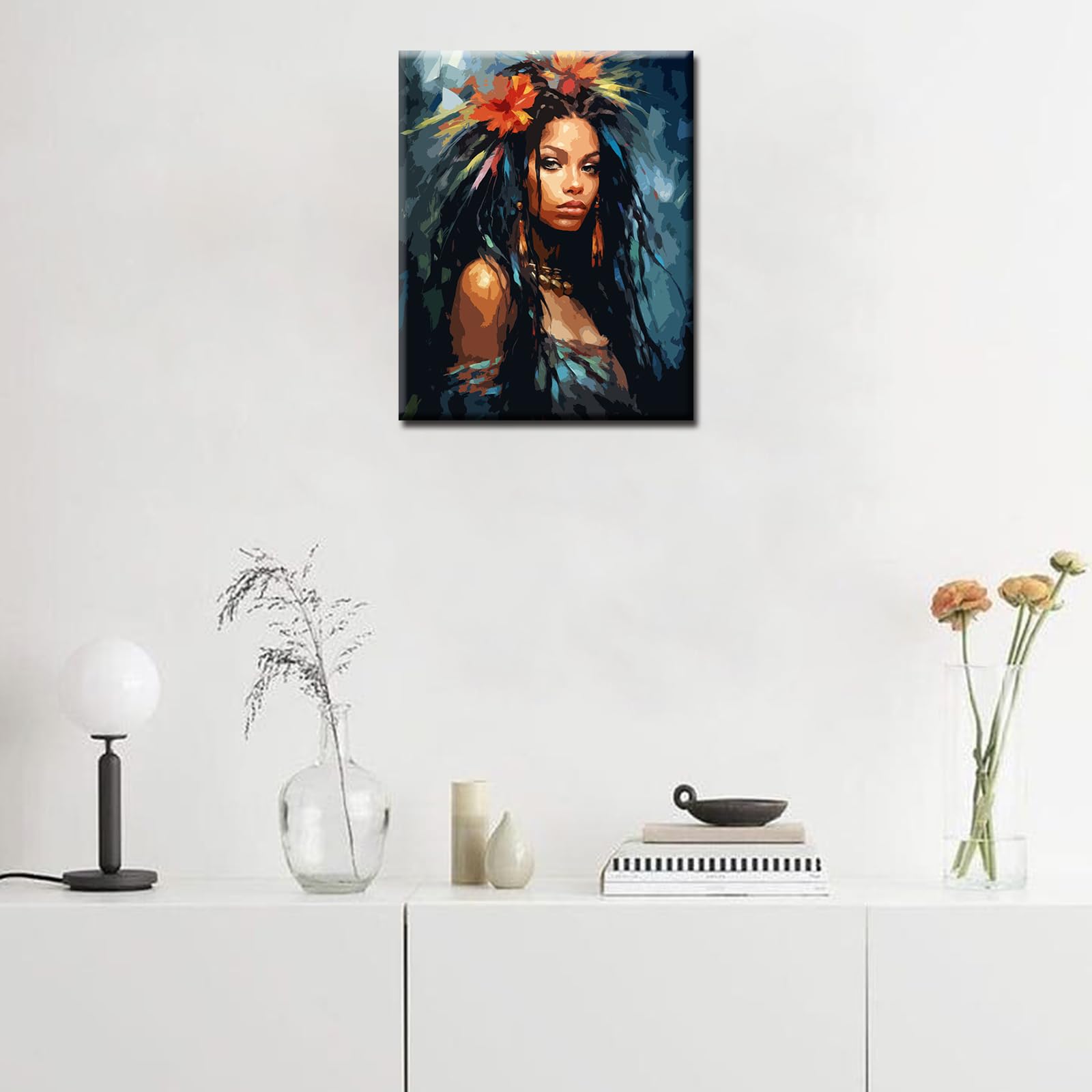 Tucocoo Fashion Girl Paint By Number For Adults, Diy Digital Oil Painting Kits On Canvas With Brushes And Acrylic Pigment, Afric