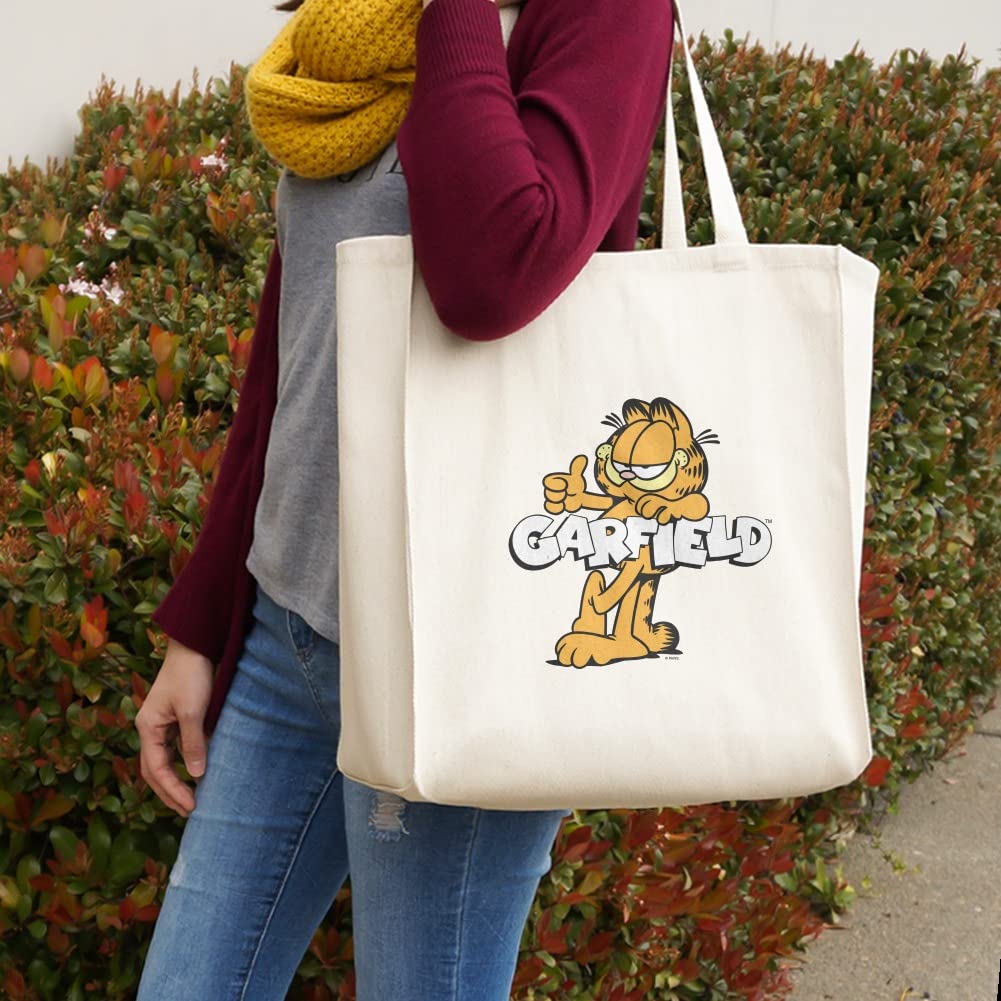 Graphics & More Garfield With Logo Grocery Travel Reusable Tote Bag