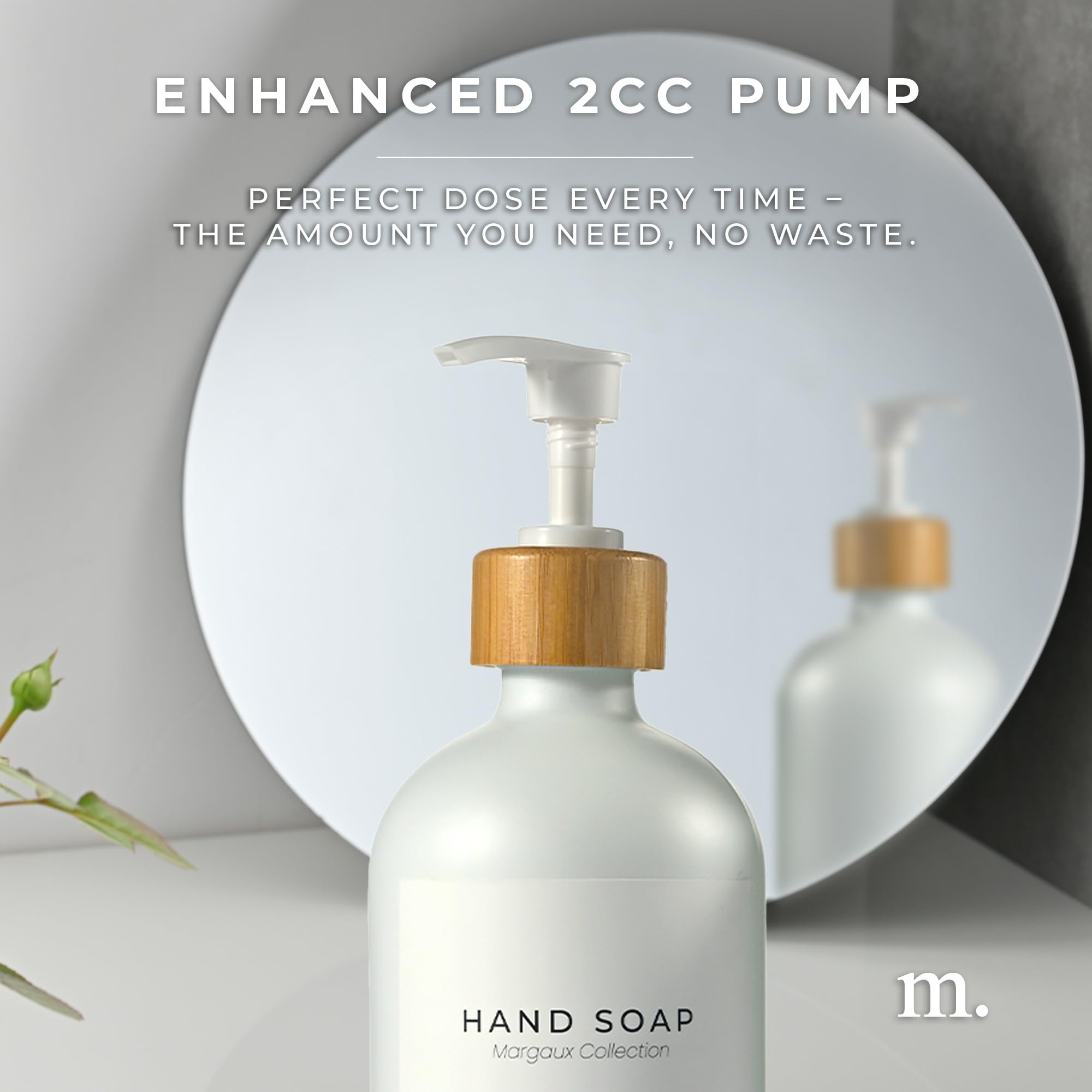 Maisonovo Kitchen Soap Dispenser Set - Glass Soap Dispenser With Pump - White Bamboo White Pump 16.9 Fl Oz - Bathroom Soap Dispe