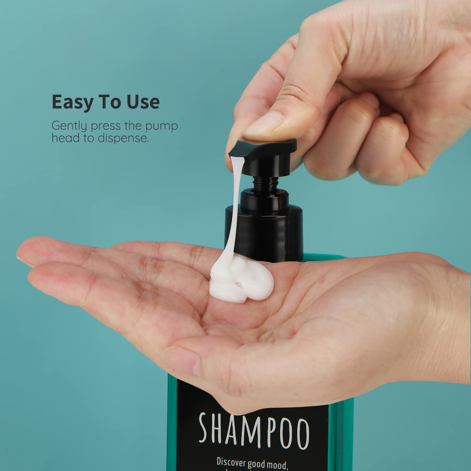 16.9Oz Shampoo Conditioner Bottles, Segbeauty 3Pcs 500Ml Pump Press Dispenser With Labels, Empty Refillable Shampoo Body Soap Co