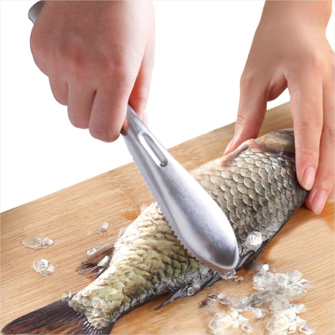 Fish Scaler Brush Fish Scaler Remover With Stainless Steel Sawtooth Easily Remove Fish Scales-Cleaning Brush Scraper Kitchen Too