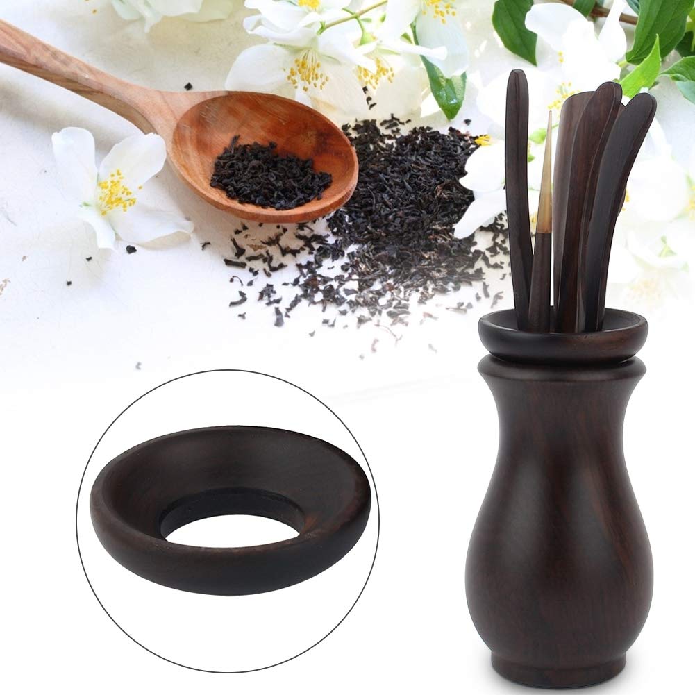 Chinese Gongfu Tea Set, 6Pcs Wooden Tea Ceremony Utensil Tools Set Tea Needle Tea Scoop Tea Clip Kungfu Tea Set