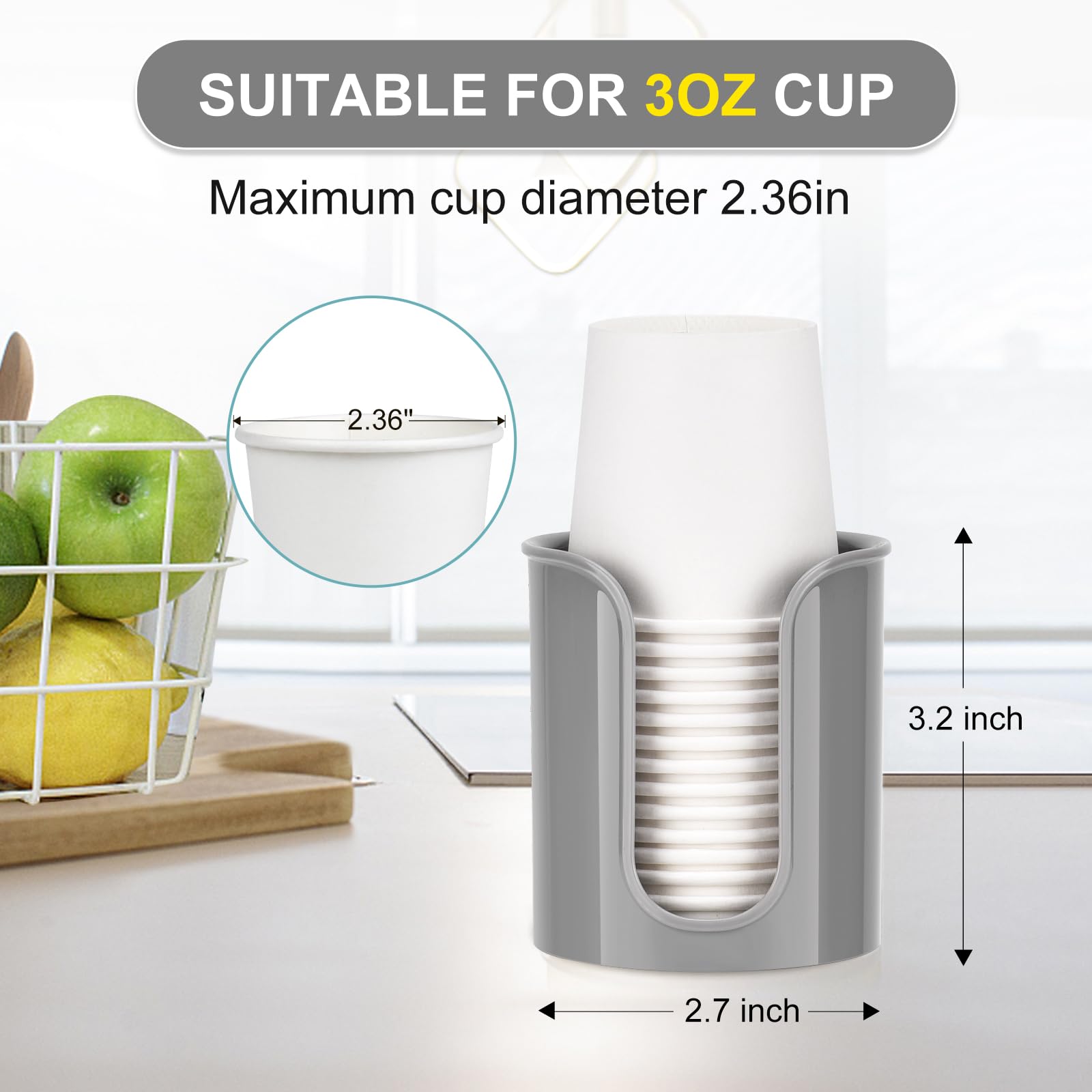 2 Pack Bathroom Cup Holder For Dixie Cups 3 Oz Bathroom Cups - Bathroom Cup Dispenser 3 Oz Countertop For Mouthwash Cups Small P