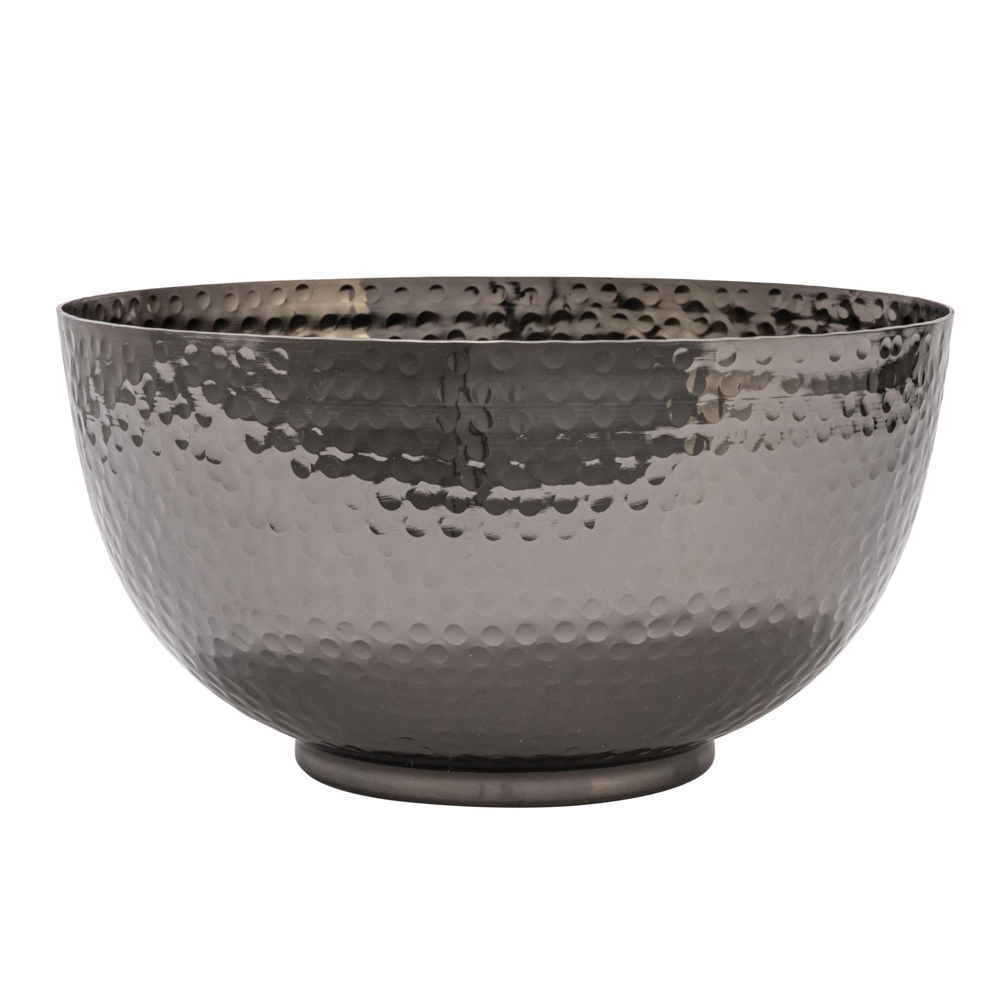 Bloomingville Round Hammered Metal, Set Of 2 Sizes, Oxidized Silver Finish Bowl