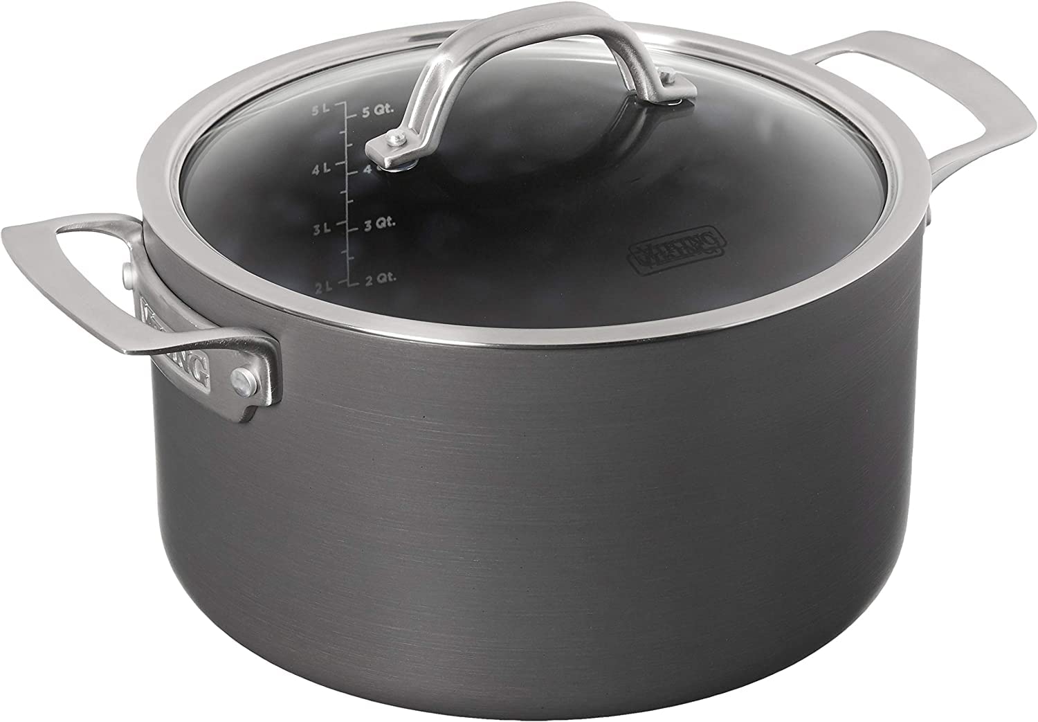 Viking Culinary Hard Anodized Nonstick Dutch Oven, 6 Quart, Includes Glass Lid, Dishwasher, Oven Safe, Works On All Cooktops Inc