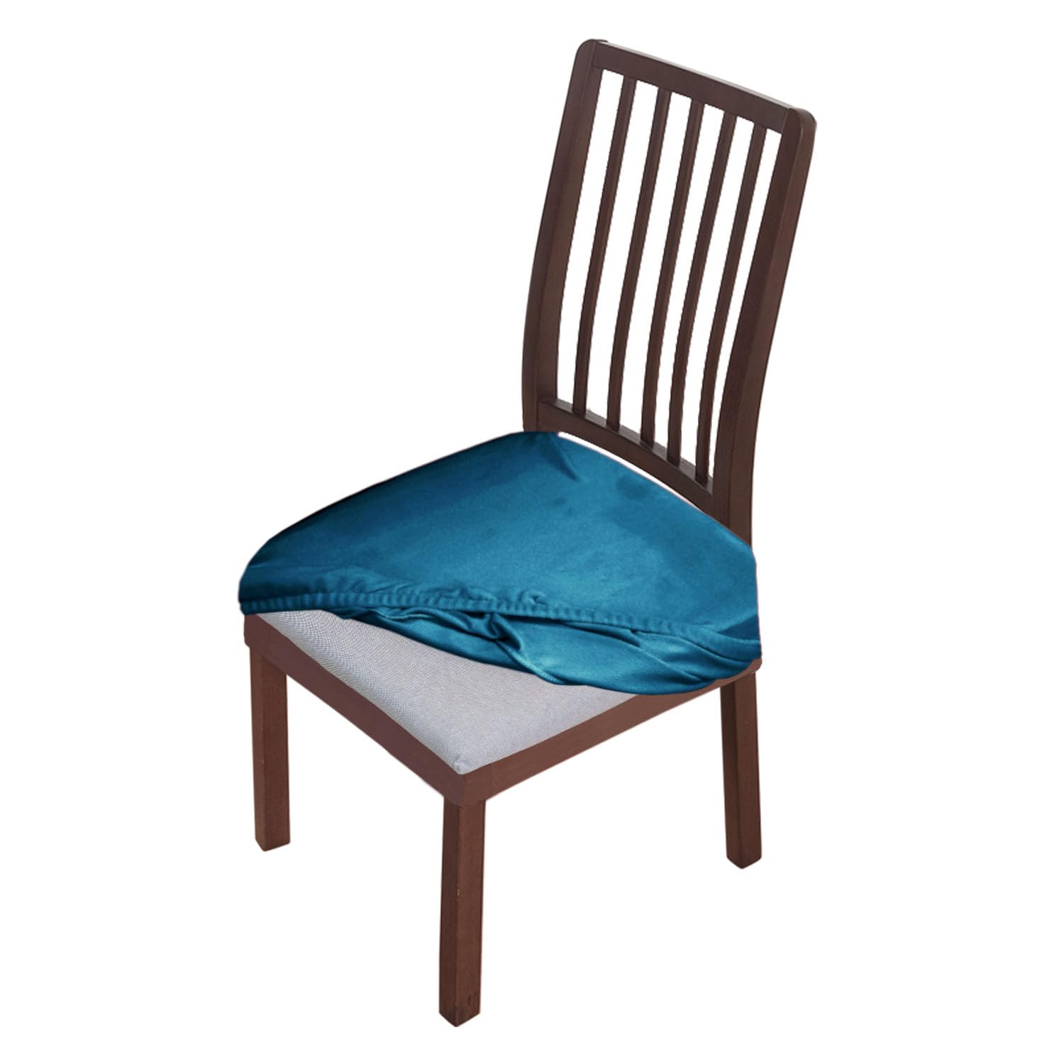 Hokipo Original Velvet Dining Chair Seat Cover, Stretch Fitted, Removable Washable Furniture Protector Slipcovers, Set Of 1, Pea