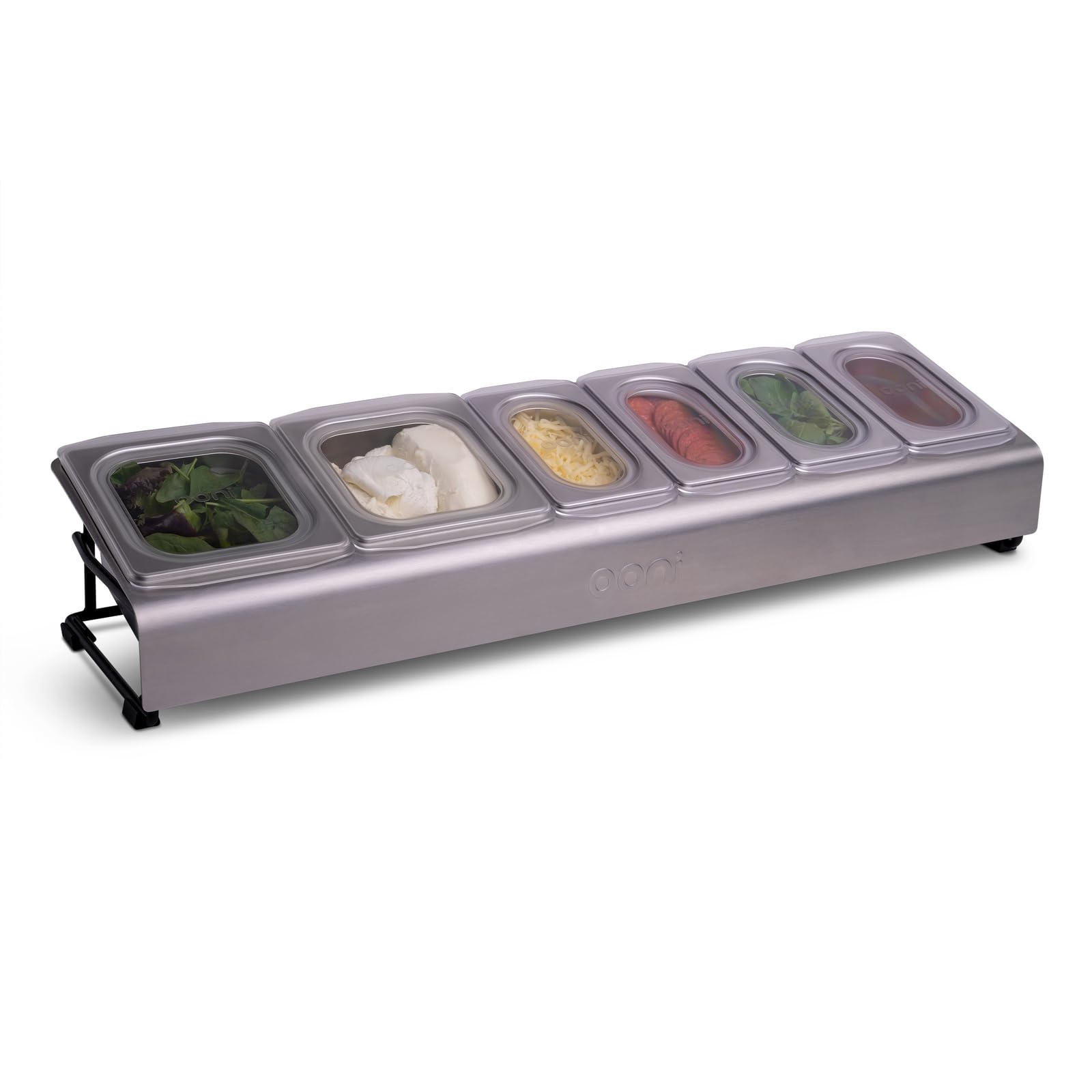 ooni Pizza Topping Station - 2 x 1.6L and 4 x 0.8L Pizza Topping Containers with Custom Fit Lids Pizza Oven Accessories - Outdoo