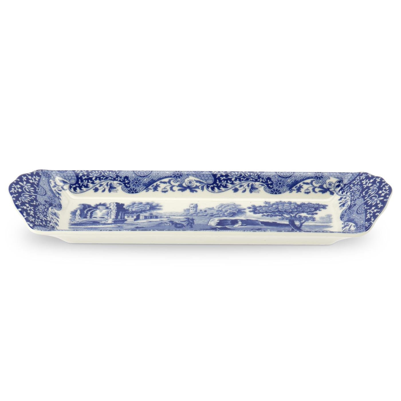 Portmeirion Blue Italian Small Tray | Serving Platter For Tea Sandwiches, Desserts, And Appetizers | Porcelain | Measures 9-Inch