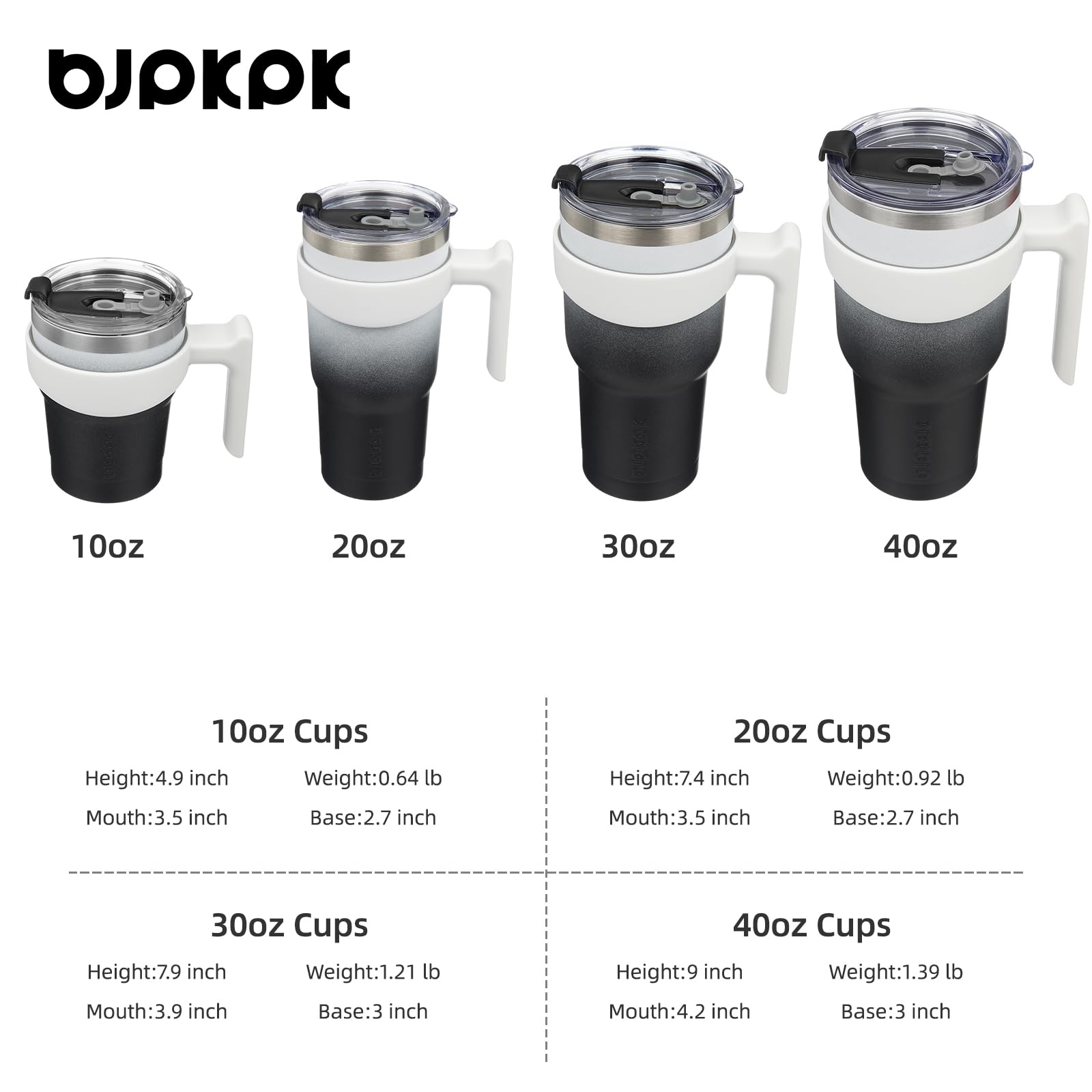 Bjpkpk Tumbler With Handle And Straw 40 Oz Insulated Tumblers With Lid Stainless Steel Travel Coffee Cups,Day Night