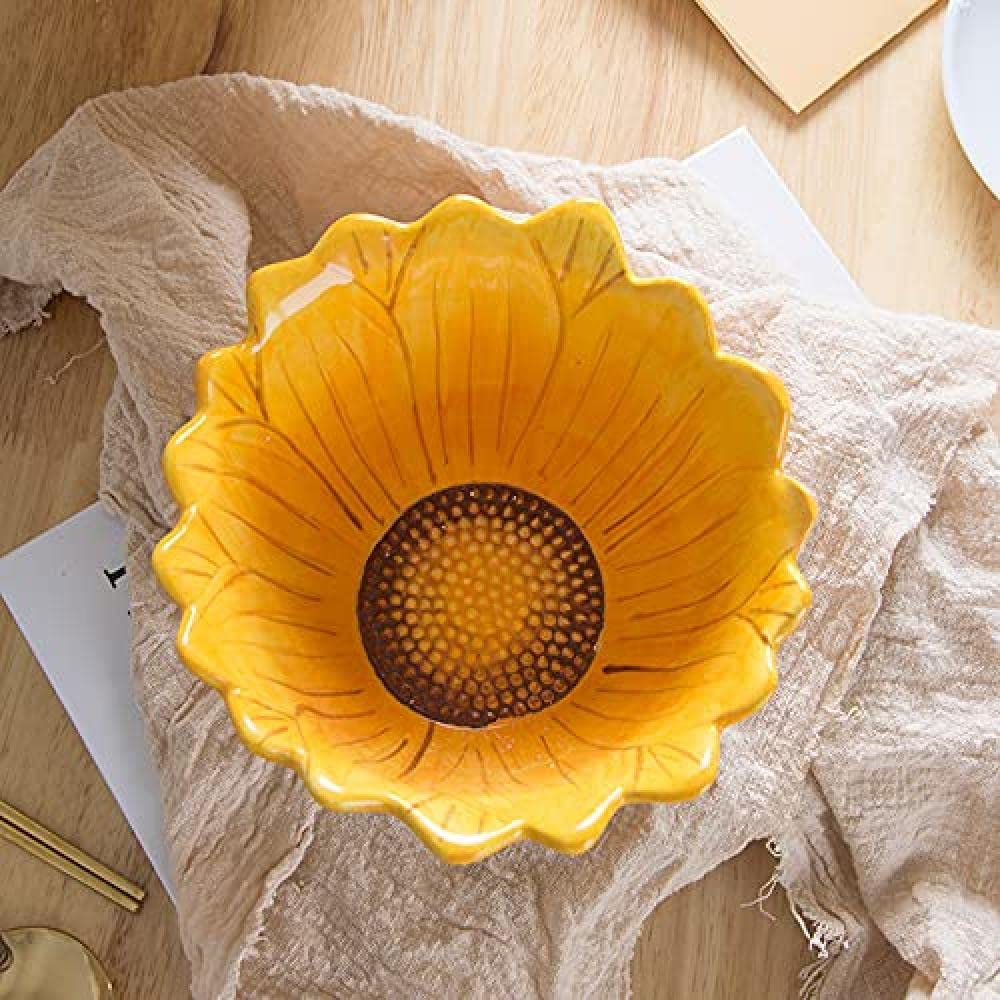 Bicuzat 6-Inch Candy Bowls, Sunflower-Shaped Snack Bowls, Set Of 2