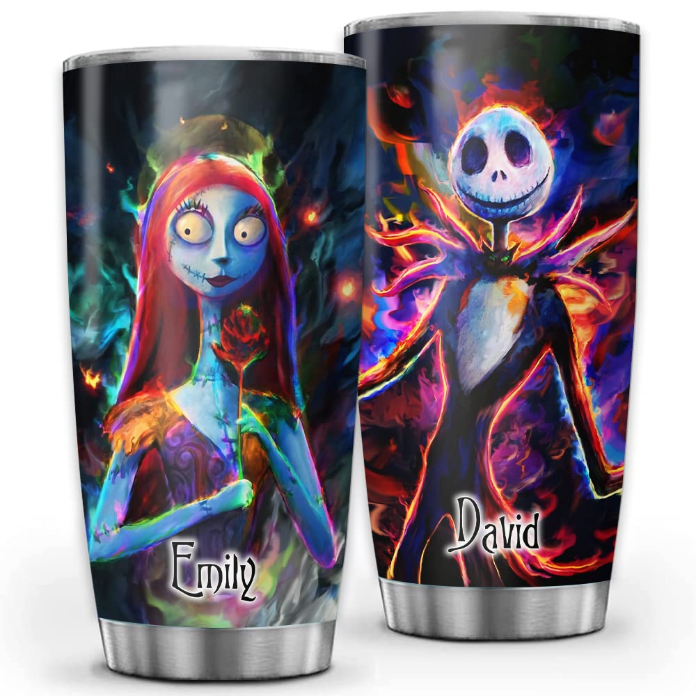 So Many Pets Sally&Jack Couple Nightmare Characters Art Halloween Tumbler Gifts For Him Her Wife Husband Christmas Movie 30Oz 20