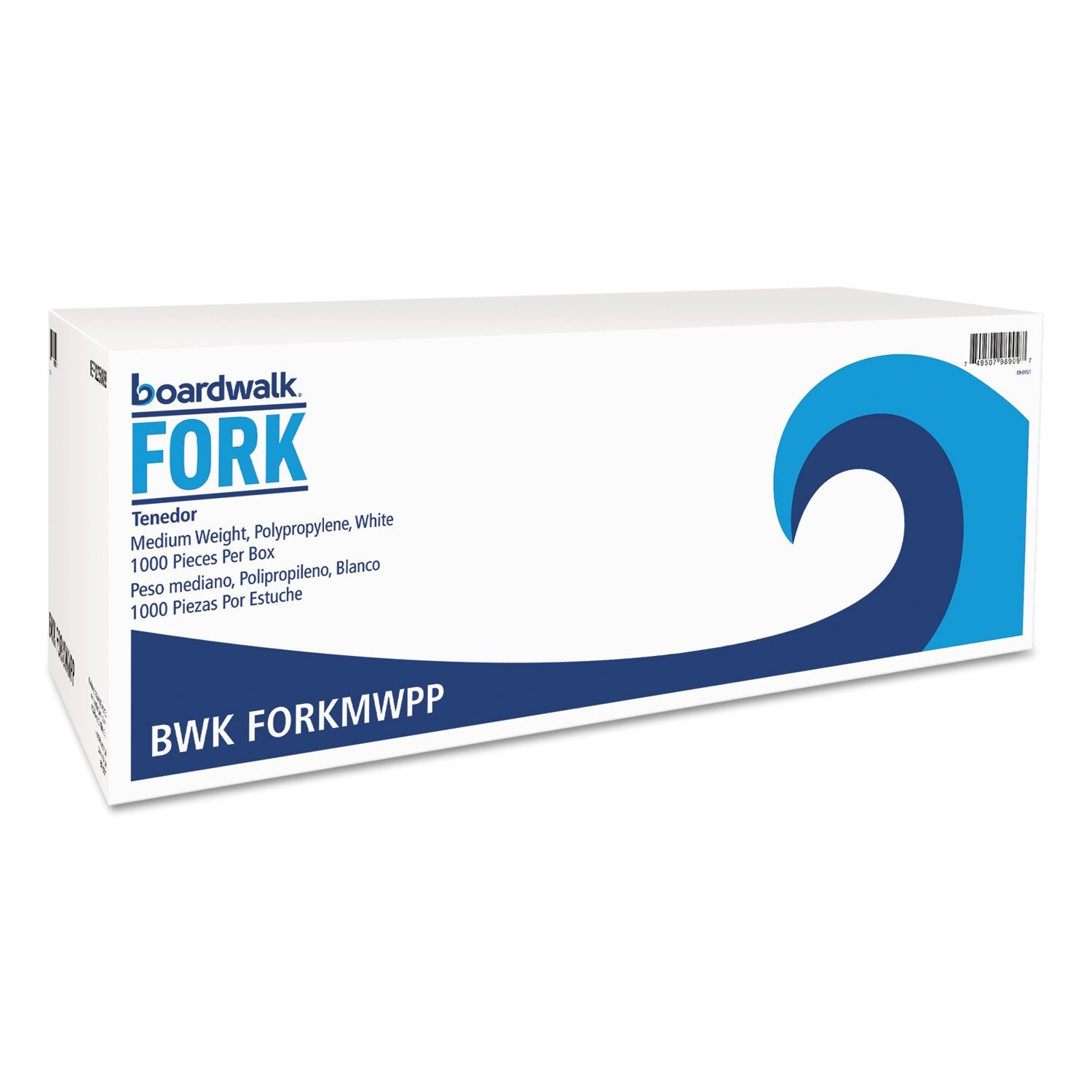 Boardwalk Forkmwpp Mediumweight Polypropylene Cutlery Fork White 1000/Carton