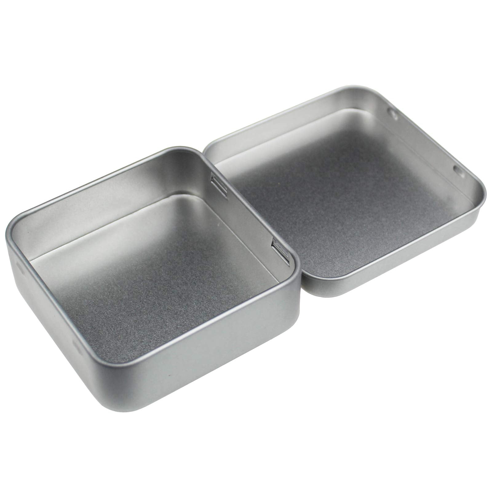 Goodma 12 Pieces Square Metal Empty Tins Home Storage Containers Organizer Mini Box With Hinged Lid, 2.76 X 2.76 X 0.79 Inch (Si