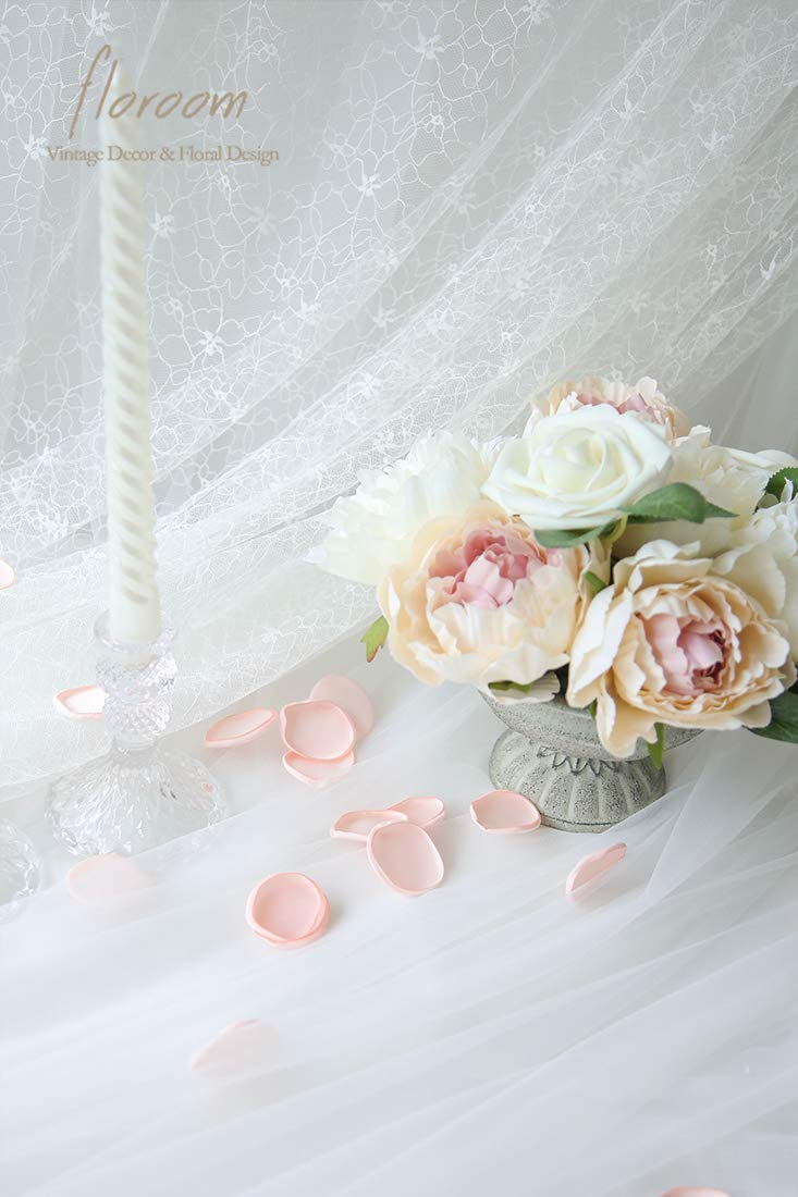Floroom 300pcs Silk Rose Petals Blush Flower Petals for Wedding Flower Girl Basket Pink Aisle Scatter Dinner Table Centerpieces Party Confetti Bridal Shower Romantic Night Decoration