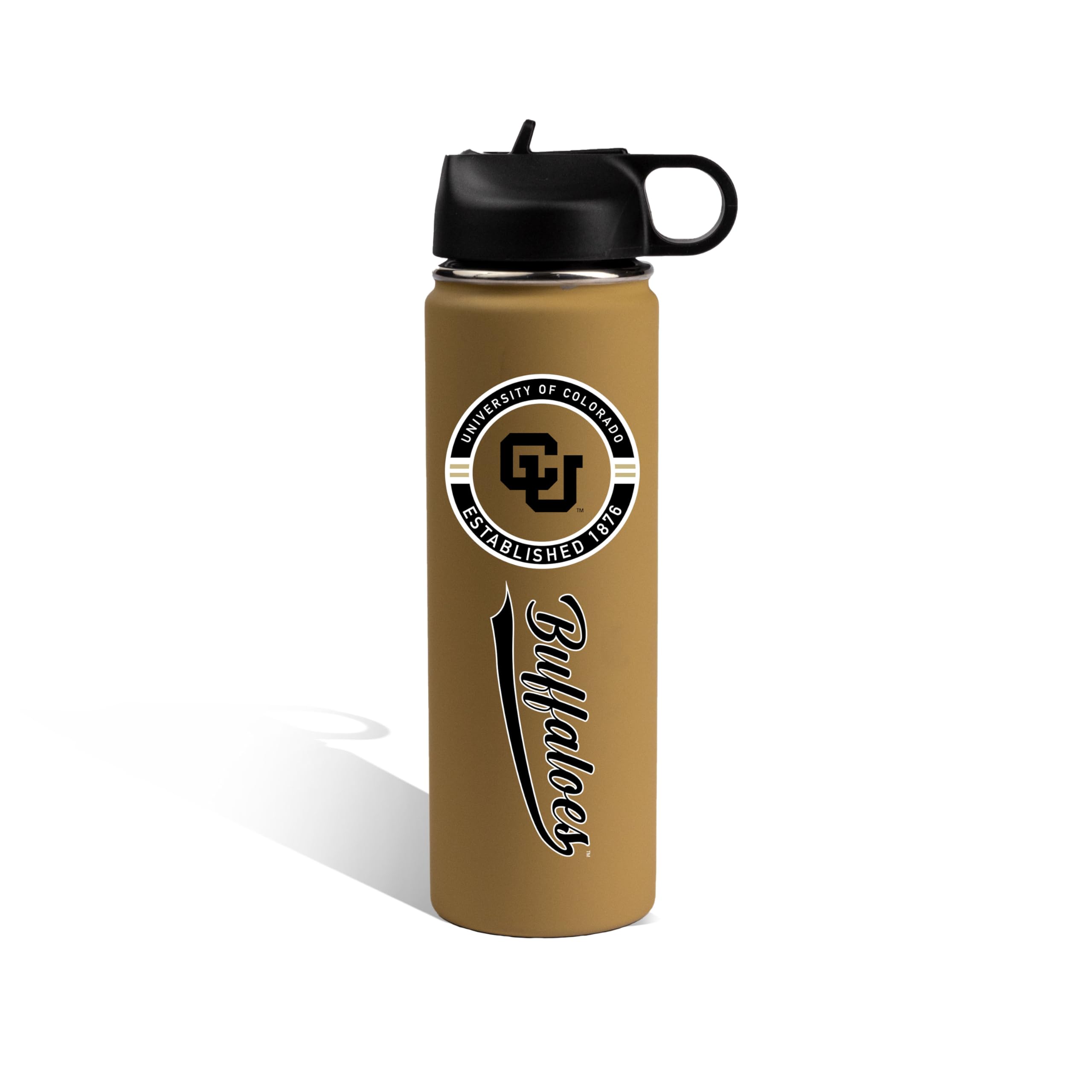 The Memory Company Officially Licensed 22oz Rubberized Water Bottle, University of Colorado, Boulder