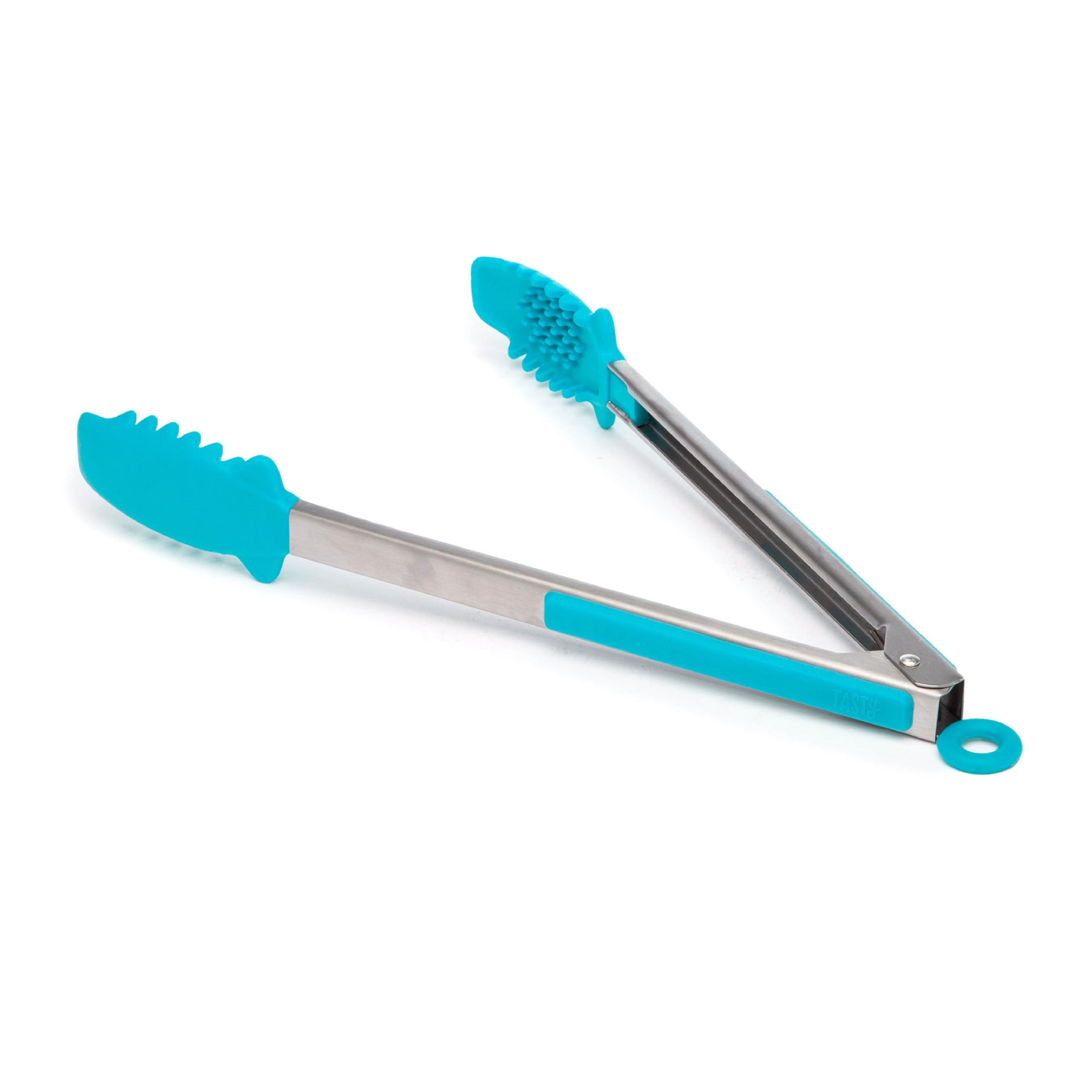 Tasty Mighty Tongs 12Inch, Steel Reinforced Silicone Teeth, Heat Resistant To 400F, Safe For NonStick Surfaces, Locking Design