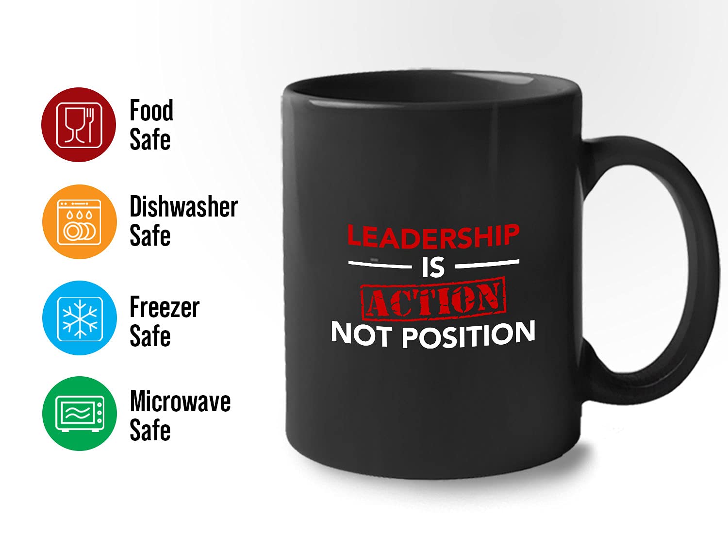 Bubble Hugs Leadership Coffee Mug - Leadership Is Action Not Position - Team Leader Scout Leader Leadership Gifts Coworker Appre