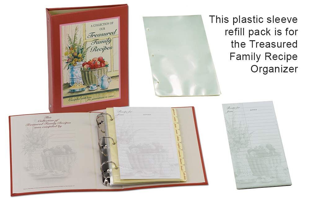 Meadowsweet Kitchens Plastic Sleeve Refill Pack For The Treasured Family Recipe Organizer