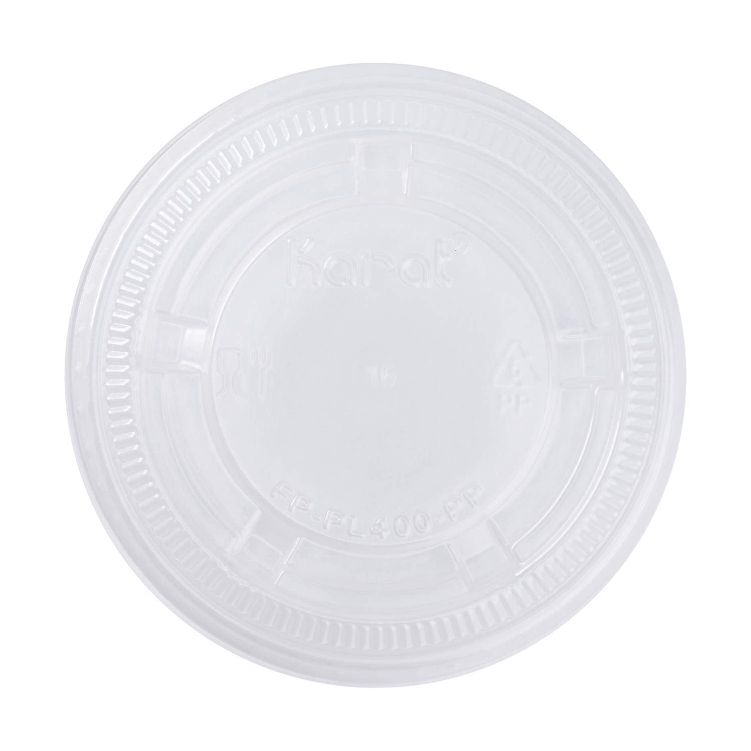Karat FP-PL400-PP 3.25 oz., 4 oz. & 5.5 oz PP Portion Cup Lids (Case of 2500)