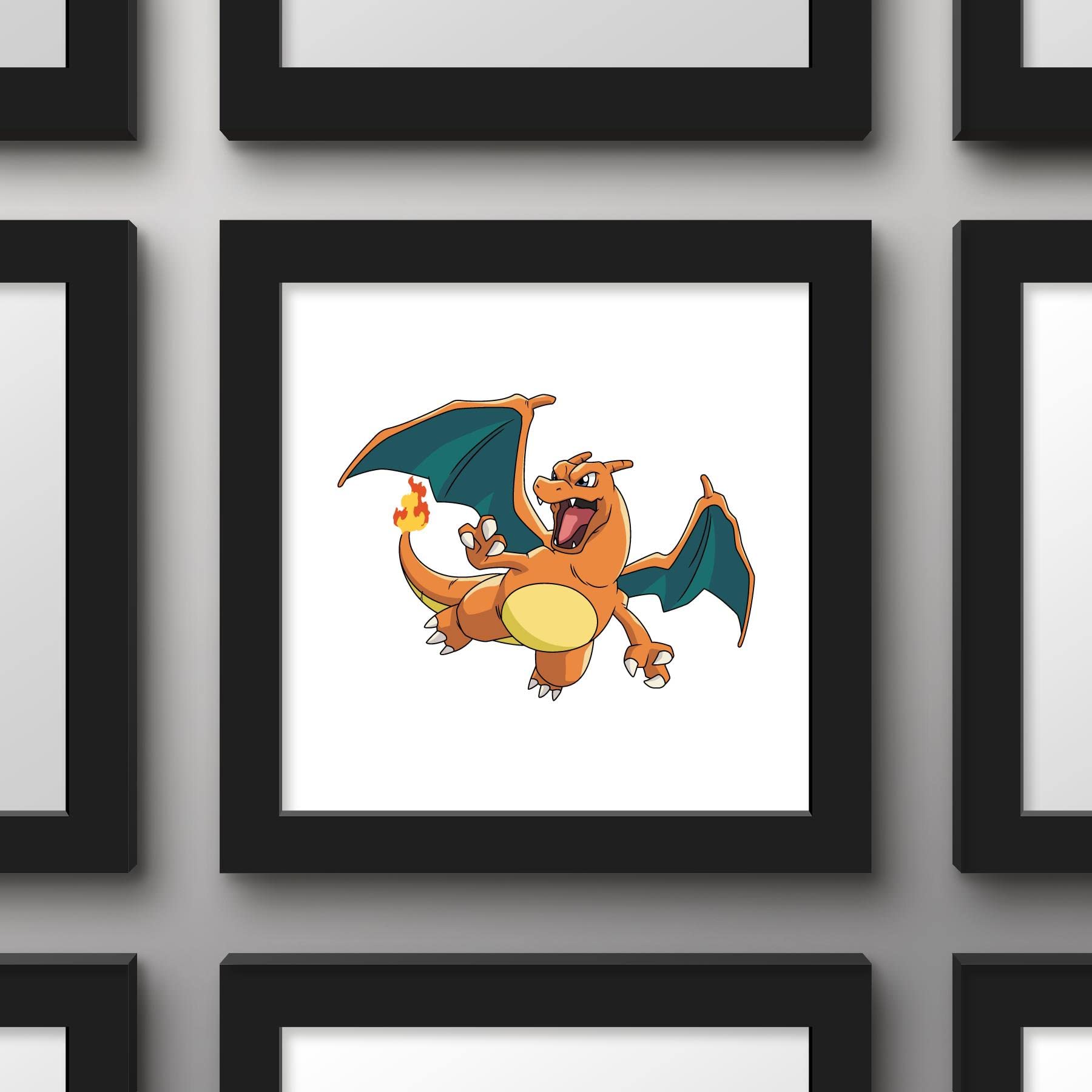 Trends International Gallery Pops Pokemon - Charizard Wall Art, Black Framed Version, 12'' X 12''