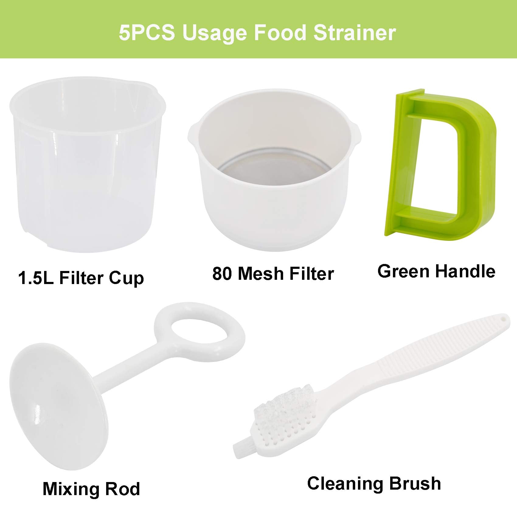 Multiple Usage Food Strainer Yogurt Strainer Maker Soy Milk Juice Tea Filter Stainless Steel Mesh Nut Milk Bag Replacement 1.5 Q