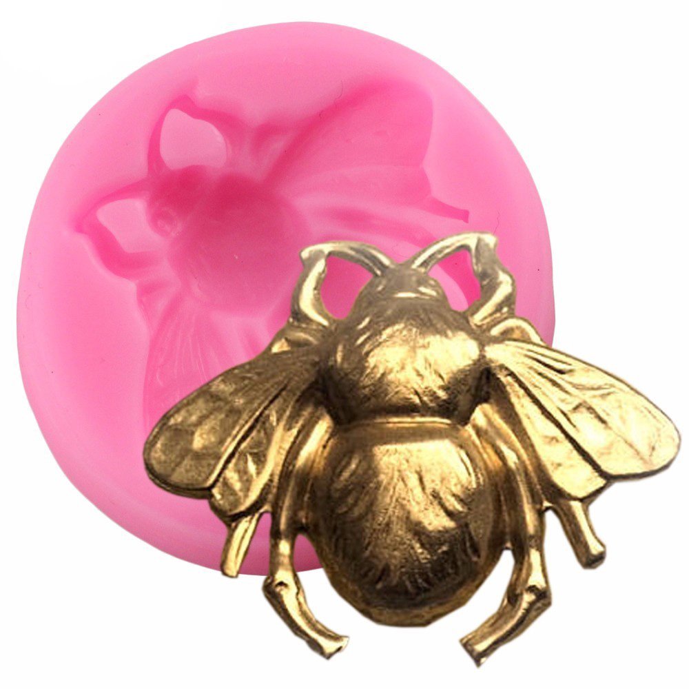 Moldfun 3D Bumble Bee Silicone Mold For Fondant Chocolate Candy Gum Paste Polymer Clay Resin Kitchen Baking Sugar Craft Cake Dec