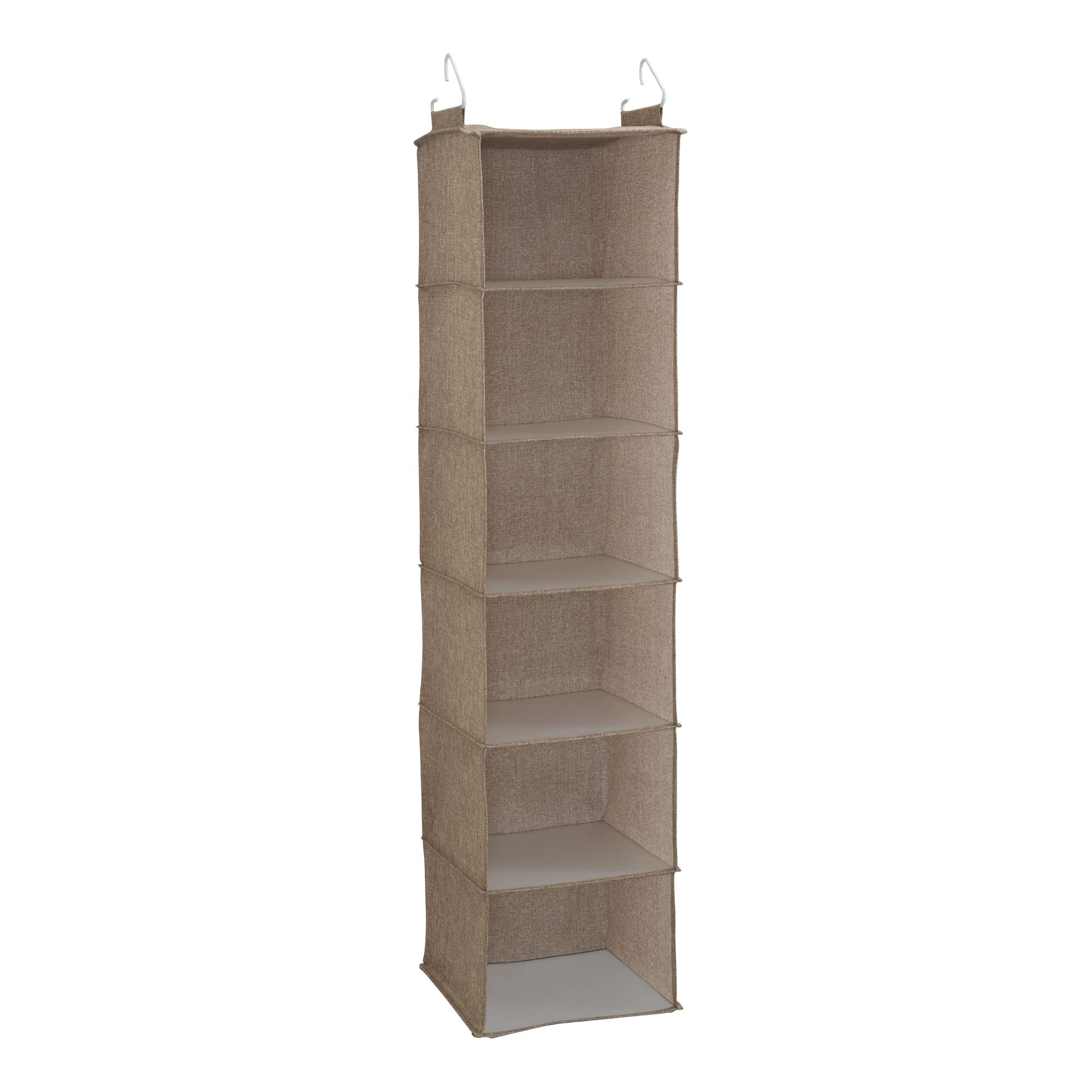 Household Essentials 6 Shelf Hanging Shelf Closet Organizer with Hooks