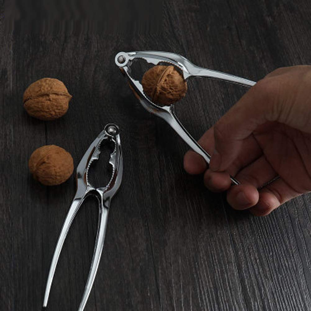 Lasenersm 1 Piece Nutcracker Chestnut Clip Walnut Pliers Lobster Shellers Crab Legs Crackers Seafood Tools Set, Silver