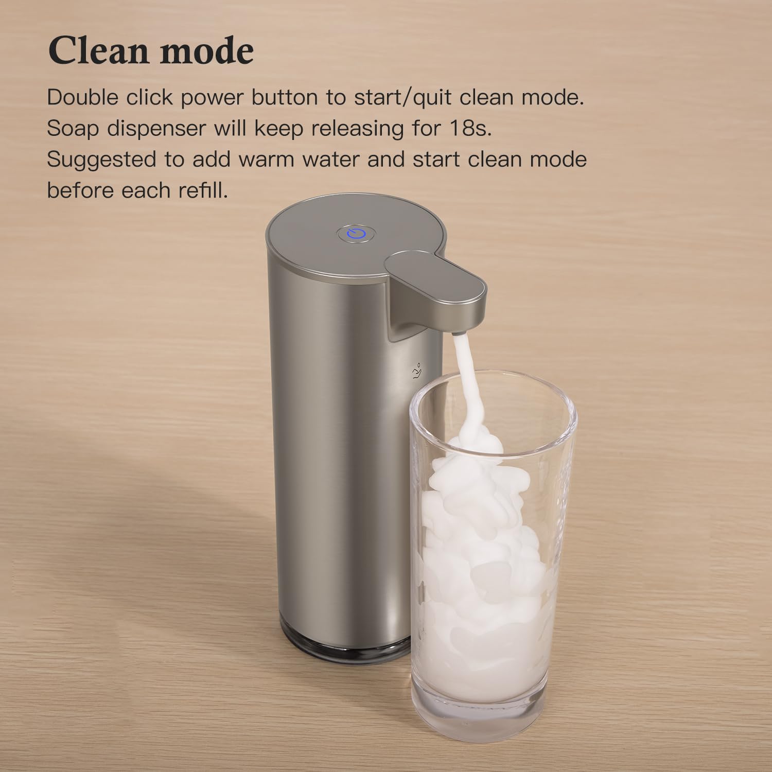 Automatic Foaming Soap Dispenser, Rechargeable Touchless Foam Hand Soap Dispenser For Bathroom, Stainless Steel Soap Pump For Ki