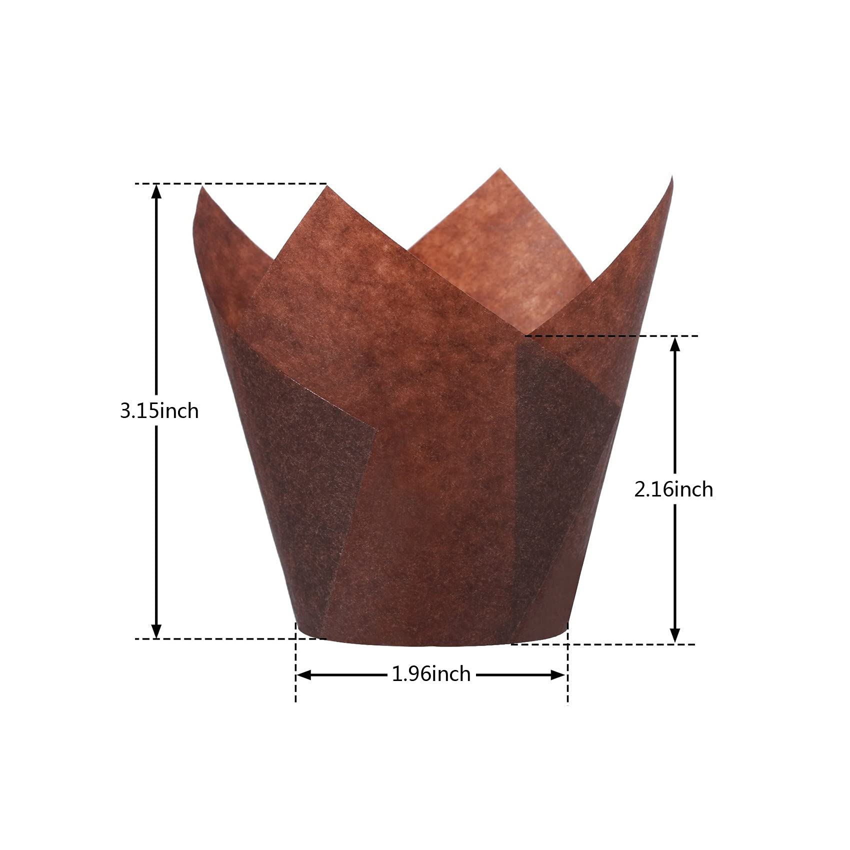 200pcs Tulip Cupcake Liners  Standard Greaseproof Paper Baking Cups Muffin Liners Holders Perfect for Bridal Showers  Baby Showers  Birthday Parties  Banquets  and Catering Events (Natural)