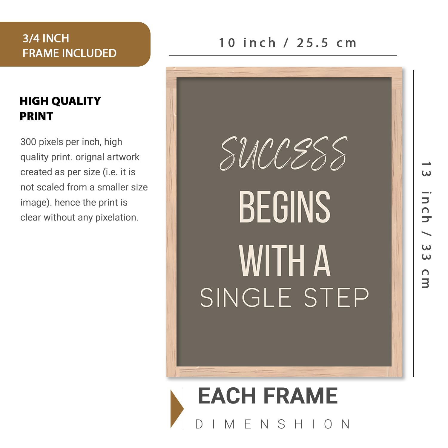 Kalit Kala Decor Paintings For Wall Decoration With Frame | Motivational Quotes Posters Paintings For Living Room, Bedroom | Set