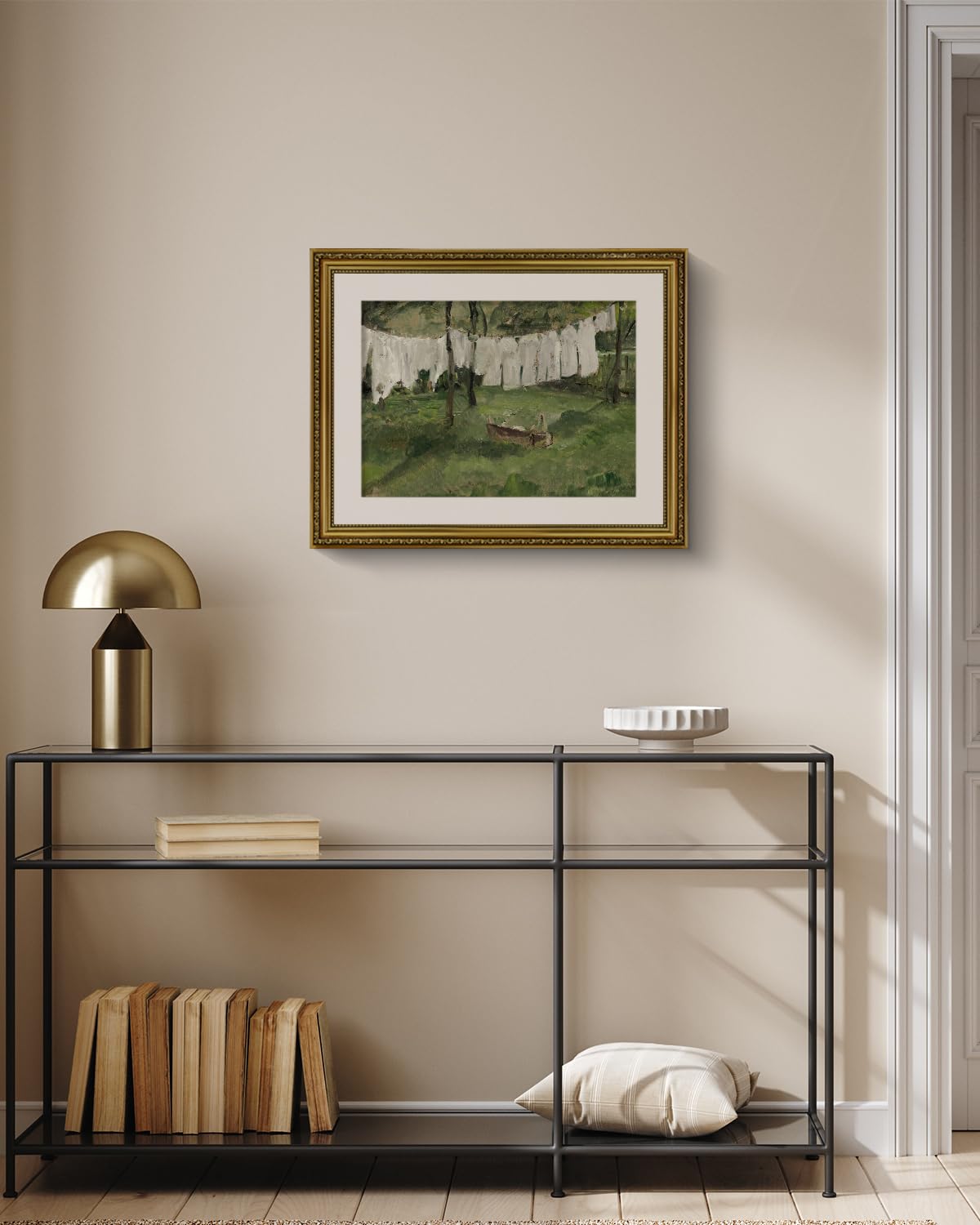 Viyyiea Gold Framed Wall Art Canvas Print Home Decor Vintage Laundry R ...