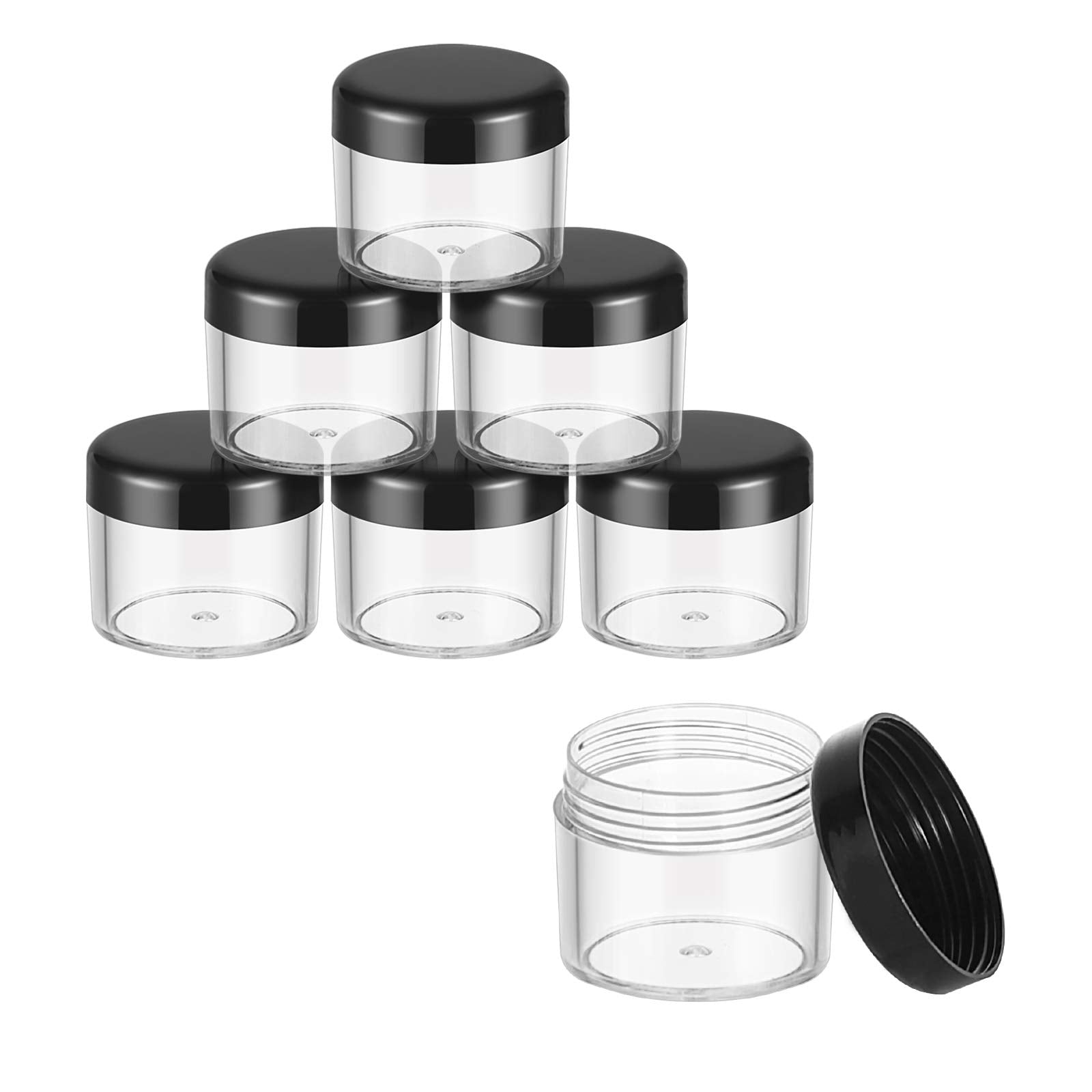 40Pcs Plastic Cosmetic Containers Transparent Storage Tank With Screw Cap Storage Jars Be Used For Clay, Liquid,Sample ,20 Ml/ 0