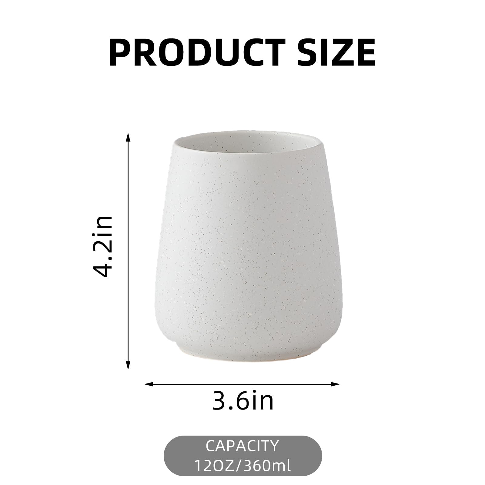 Speckled White Toothbrush Holder Set - 2Pcs Bathroom Ceramic Tooth Brushing Holders, Toothbrush Cup, Toothpaste Organizer For Co