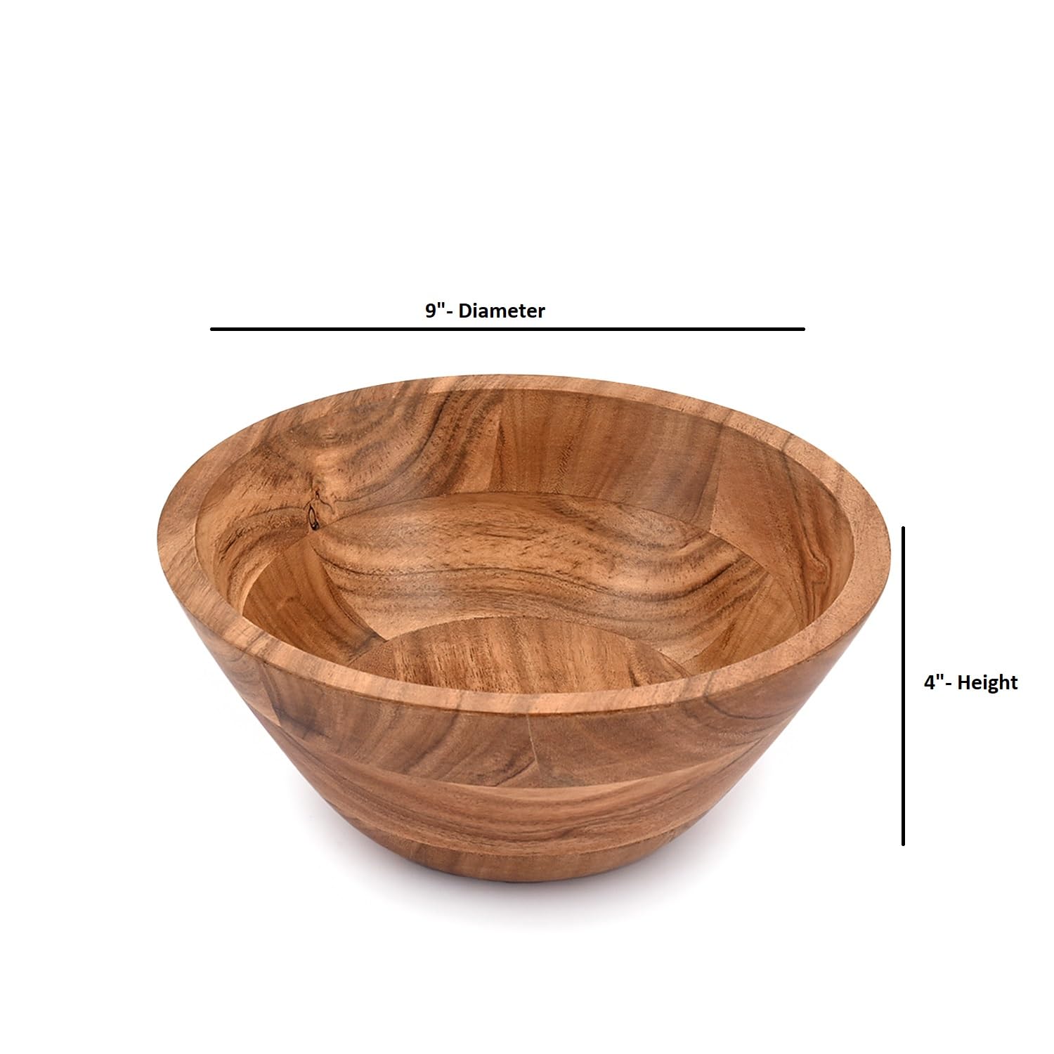 Samhita Acacia Wood Salad Bowl, Perfect For Salad, Vegetables Salad Bowl & Decorative Centerpiece Absolute Beautiful For Your Ki