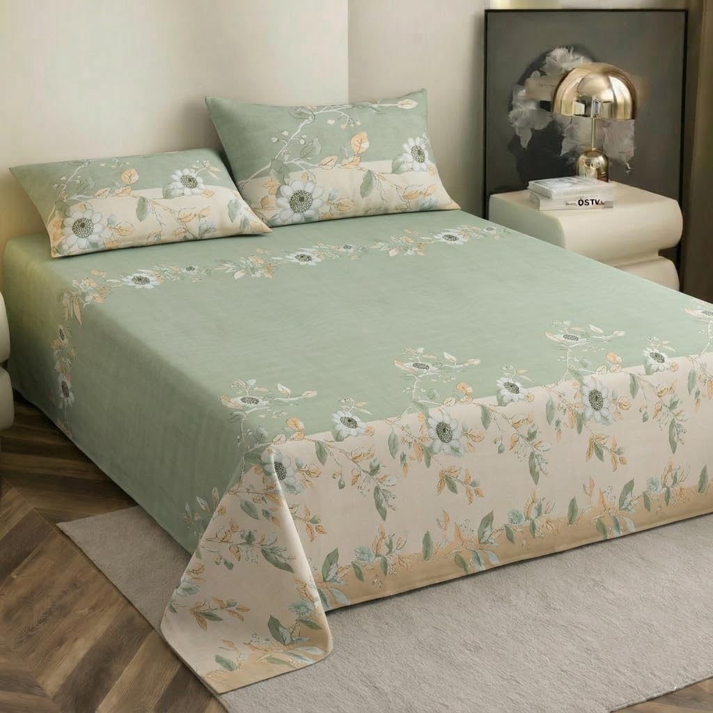 Cozy Furnish Super Soft Brushed Microfiber Cotton Double Bedsheet With 2 Pillow Covers,90X100(Inches) Bedsheet With 17X27(Inches