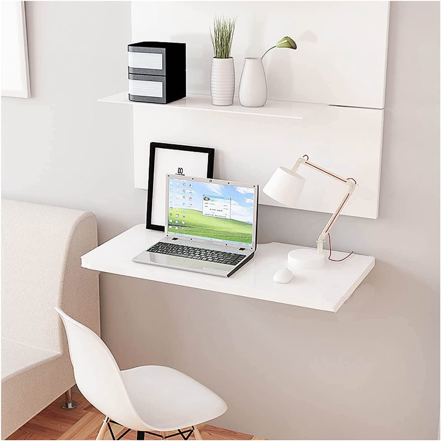 Lampoc Wall Mount Laptop, Office Table Foldable Computer Desk Work From Home Space Saving Study Table Multipurpose Kitchen And F