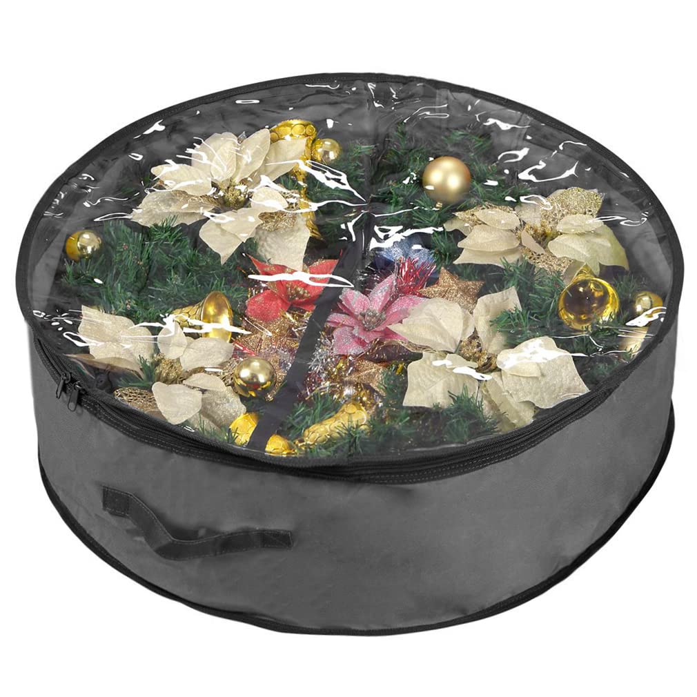 Primode Christmas Wreath Storage Bag 36'' | Garland Wreaths Container With Clear Top Window For Easy Holiday Storage 36''X8'' |