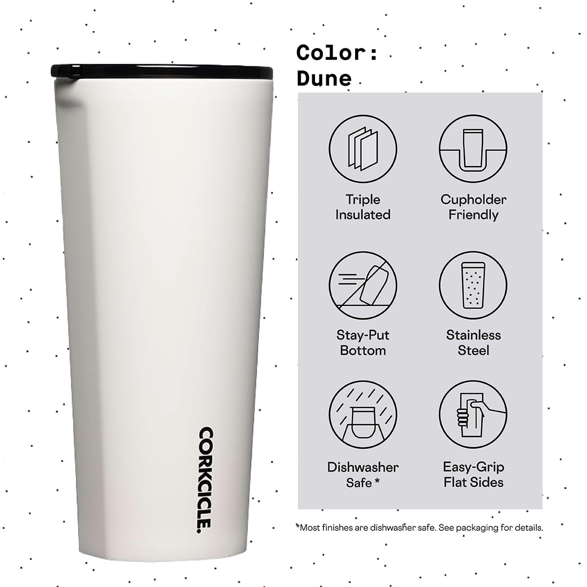 Corkcicle Classic Triple Insulated Coffee Mug With Lid, Dune, 24 Oz - Stainless Steel Travel Tumbler Keeps Beverages Cold 9+Hrs,