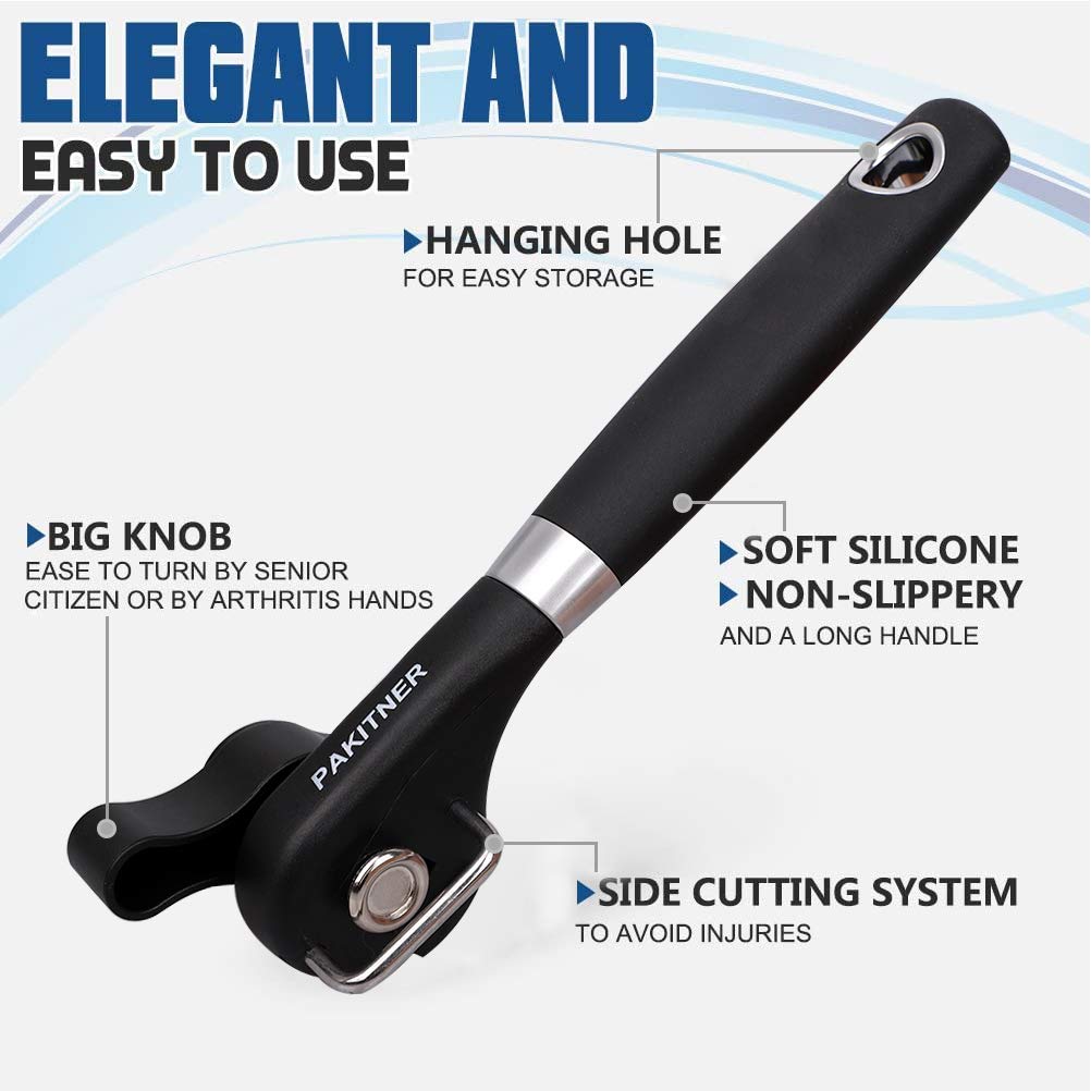 Pakitner- Safe Cut Can Opener, Smooth Edge Can Opener - Can Opener Handheld, Manual Can Opener, Ergonomic Smooth Edge, Food Grad