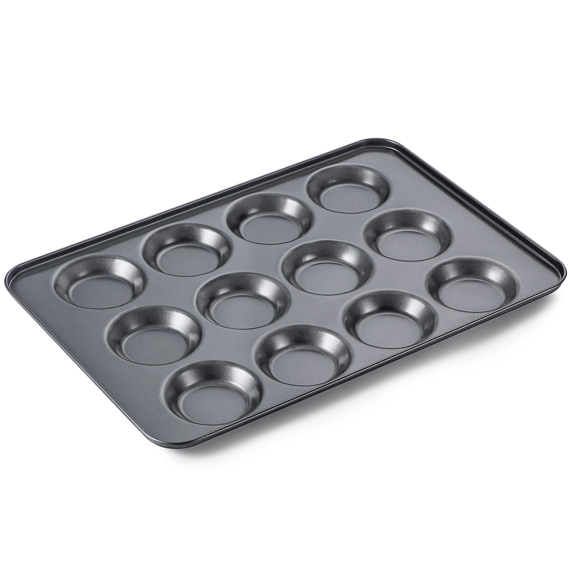 Hongbake Mini Muffin Top Pan For Baking, Premium 12 Cavity Small Whoopie Pie Pan, Nonstick Yorkshire Pudding Pan For Pansuffin,