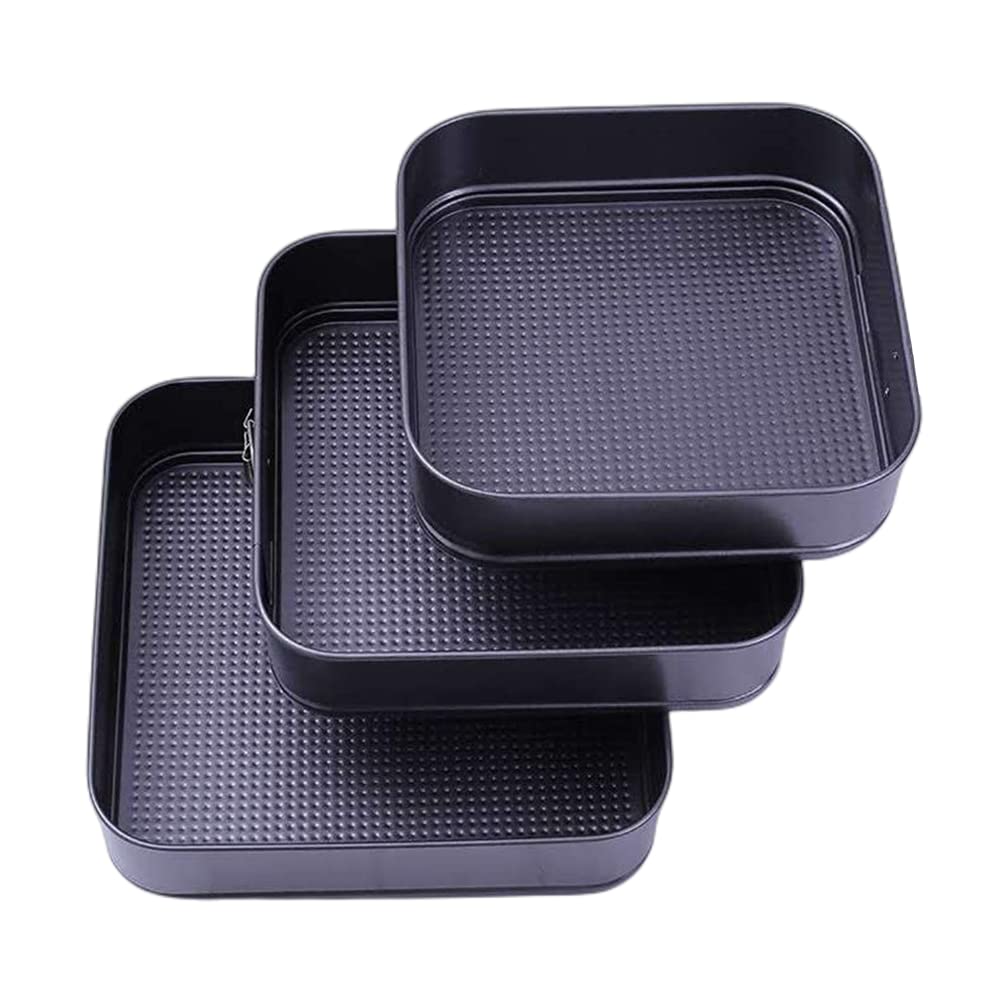 Falytemow Nonstick Springform Pan With Removable Bottom 3 Pieces Cake Molds Of Square Leakproof Cheesecakes Pan Bakeware Set 9.4