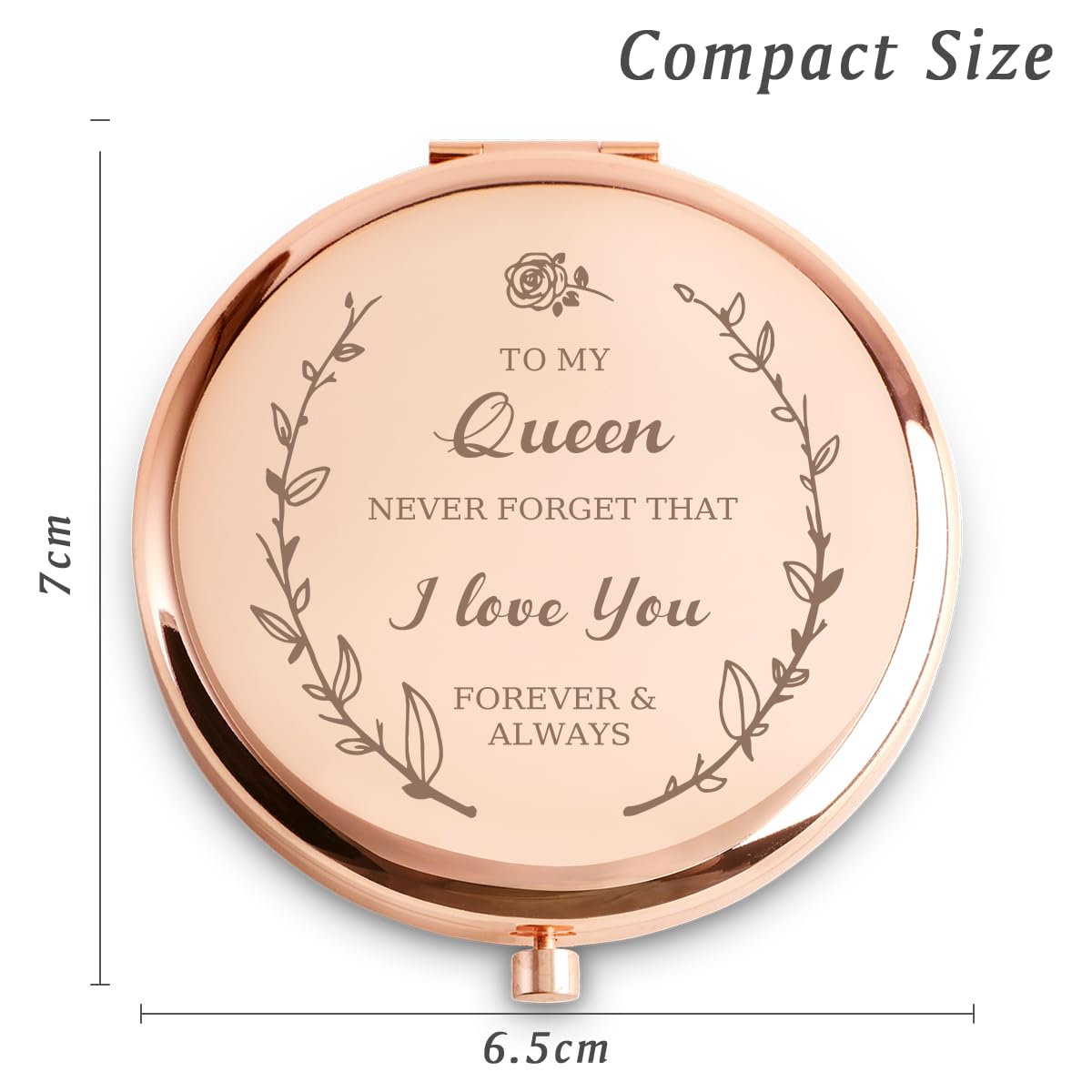 Coyoal Gifts For Women, I Love You Personalized Compact Mirror For Her Mom Wife Girlfriend, Sentimental Present For Valentines D