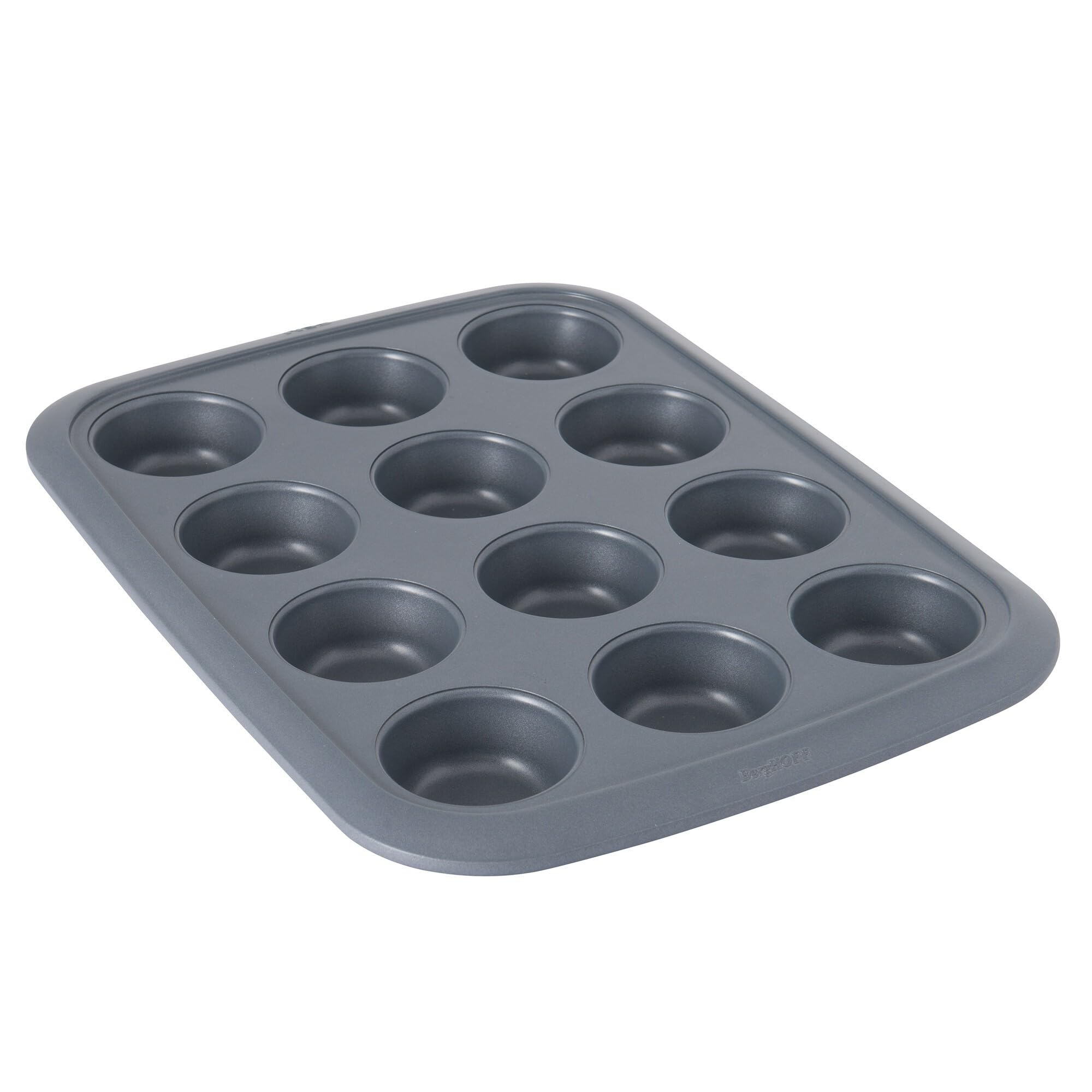 Berghoff Gem Non-Stick Carbon Steel 12-Cup Cupcake Pan 15'', Rectangular, Ferno-Green, Non-Toxic Coating, Even Baking