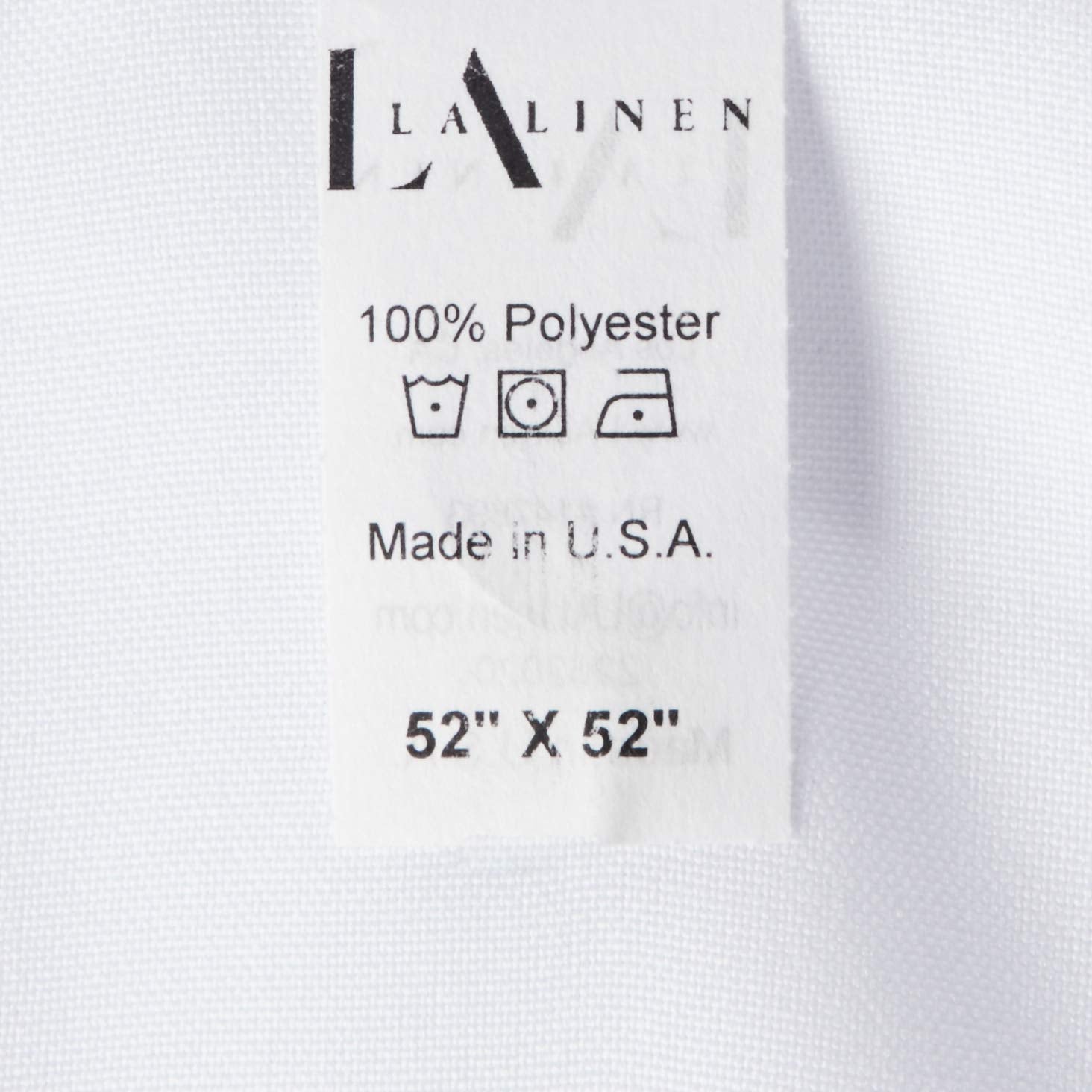 LA Linen Polyester Poplin Square Tablecloth  52 by 52-Inch  White