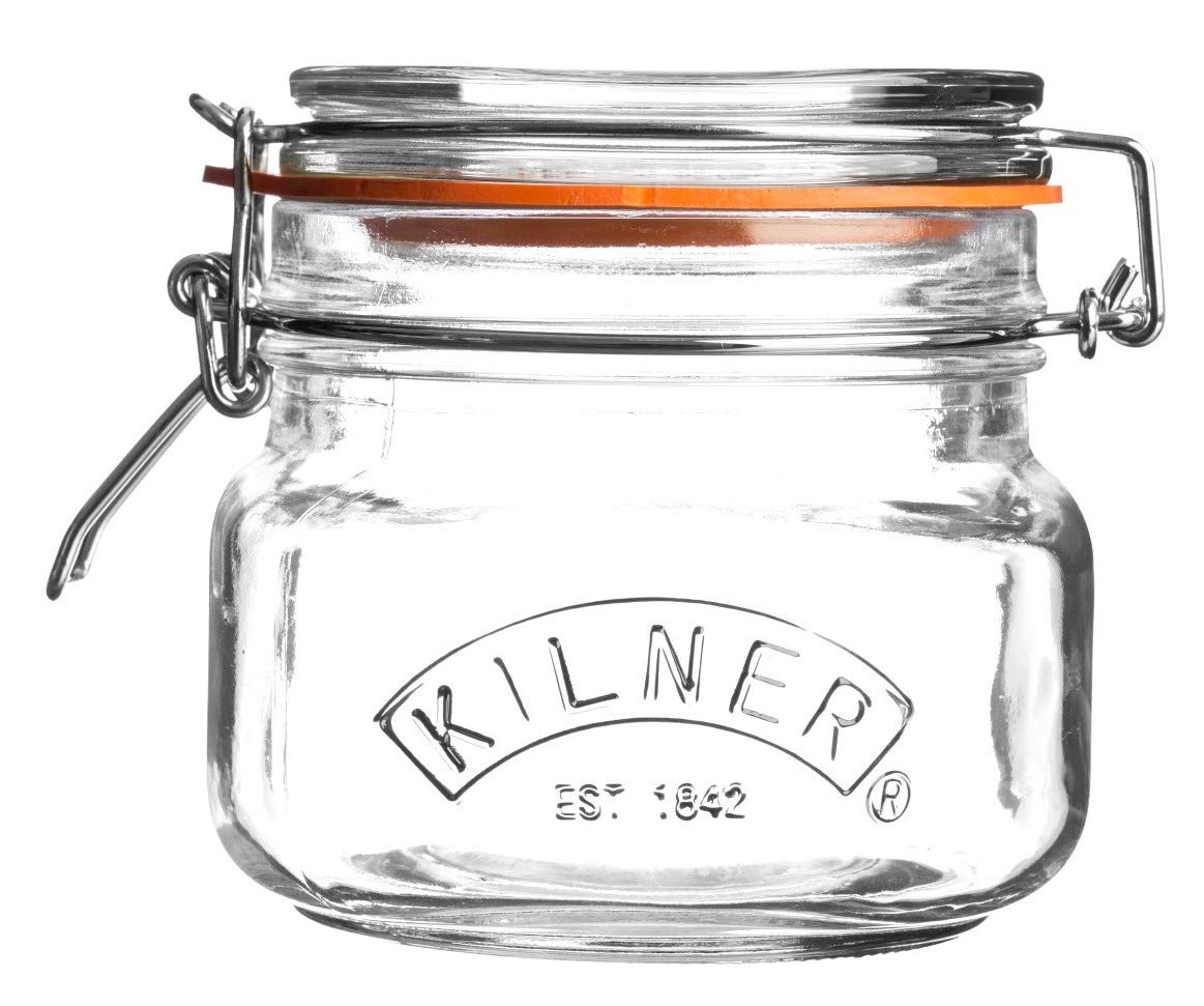 Kilner Square Clip Top Jar, Durable Glass Container With Airtight Seal For Home-Canning, Preserving, And Storing, 17-Fluid Ounce