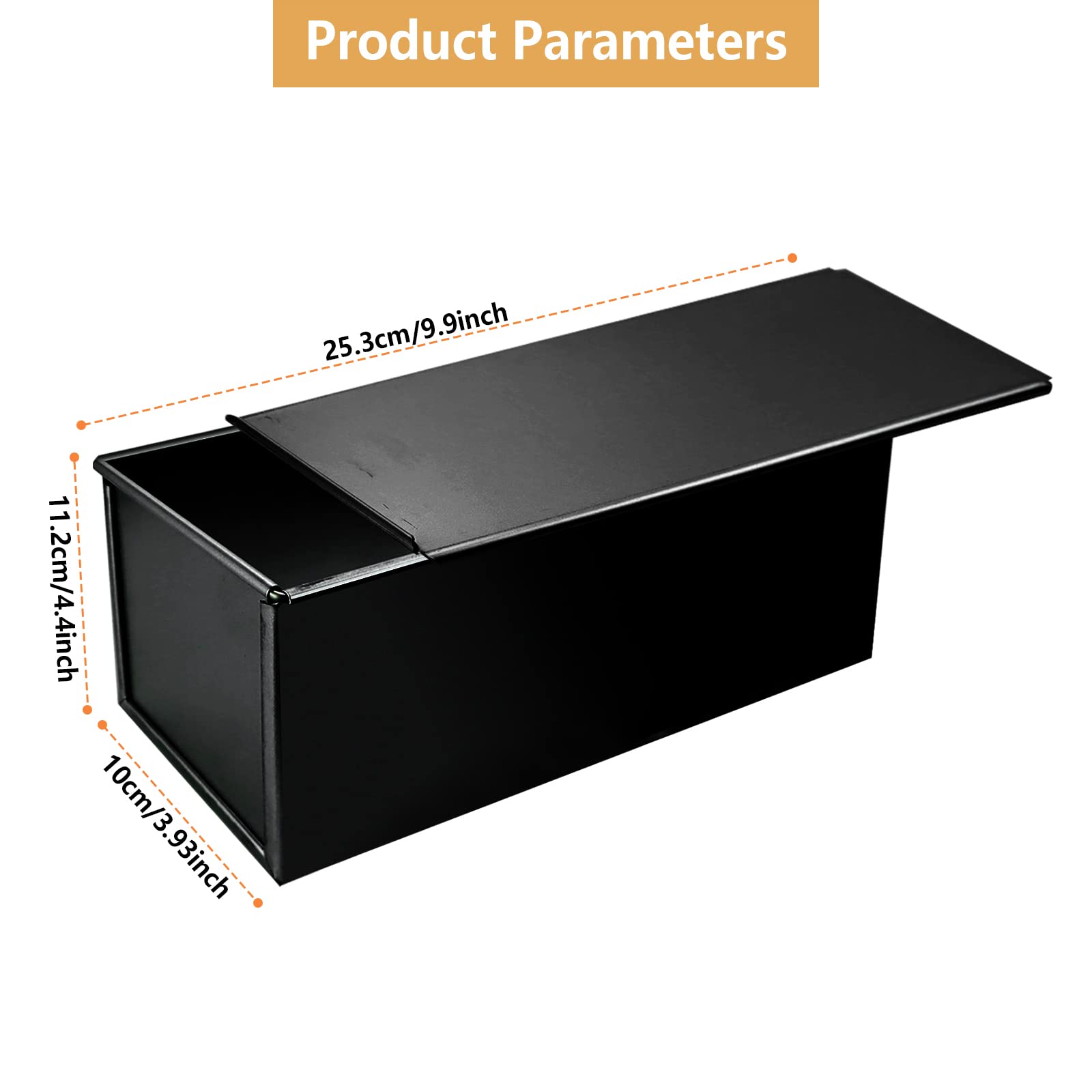 Ugyduky Pullman Loaf Pan With Lid Aluminumed Steel Pullman Loaf Pan Commercial Grade Non Stick Bread Pan With Lid (10X3.93X4.4In
