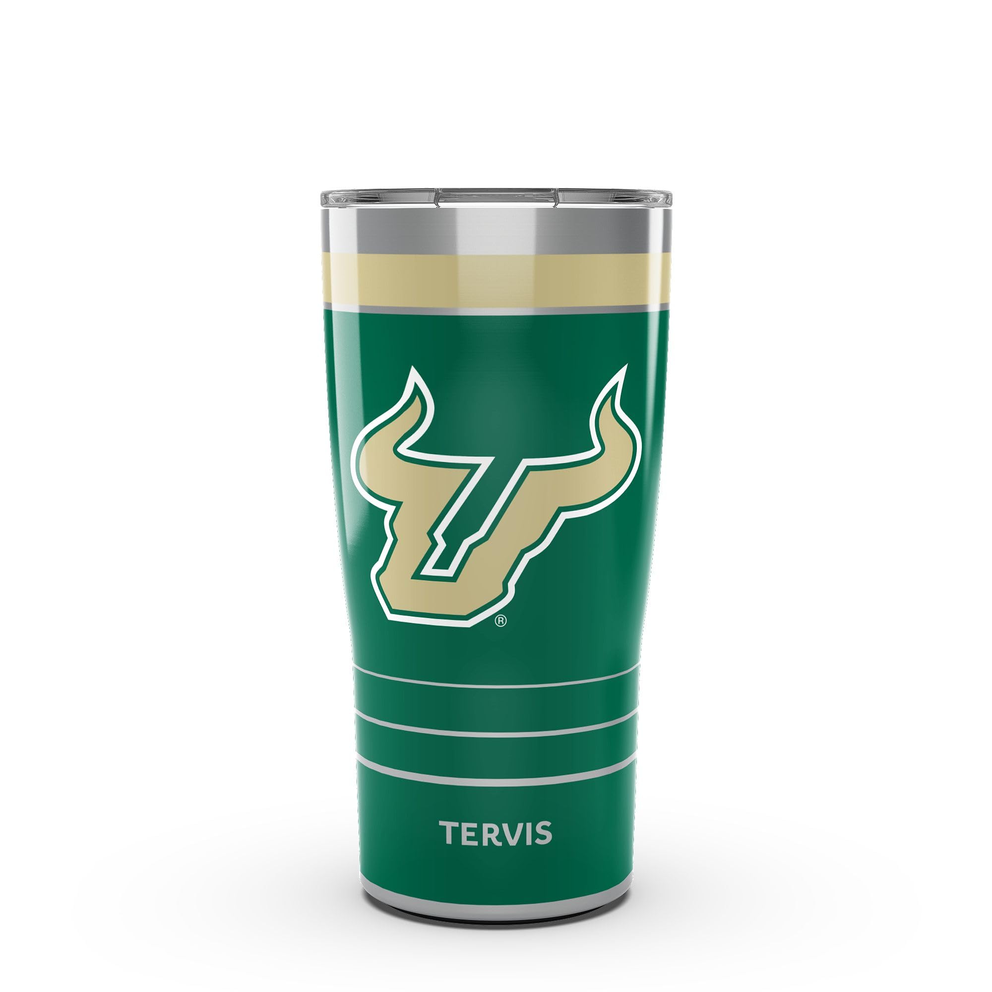 Tervis Traveler USF Bulls  MVP Triple Insulated Tumbler Travel Cup Keeps Drinks Cold & Hot, 20oz, Stainless Steel