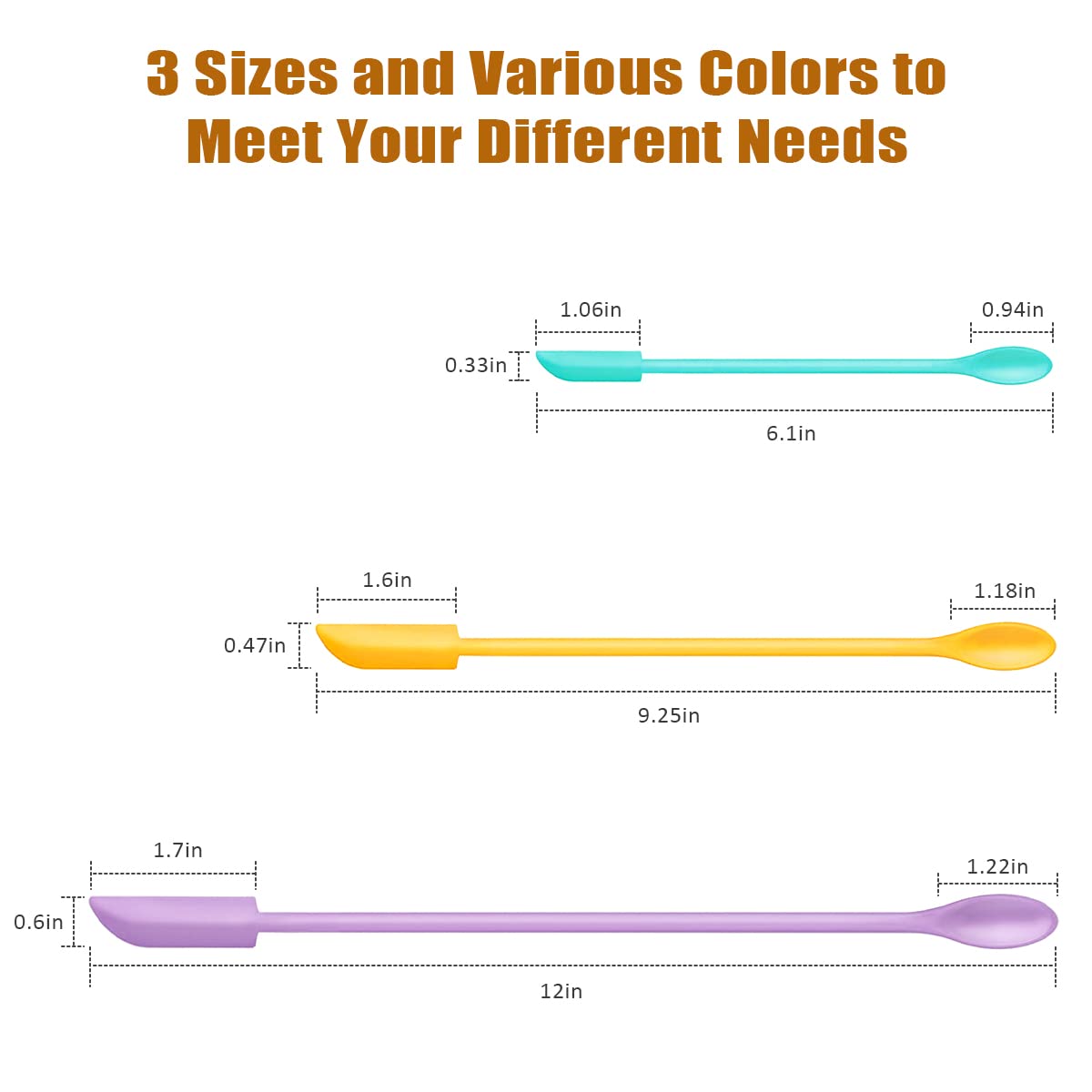 Barsone Makeup Spatula Set - 6Pcs Silicone Mini Scrapers for Beauty & Food, Multicolor, Model 2633